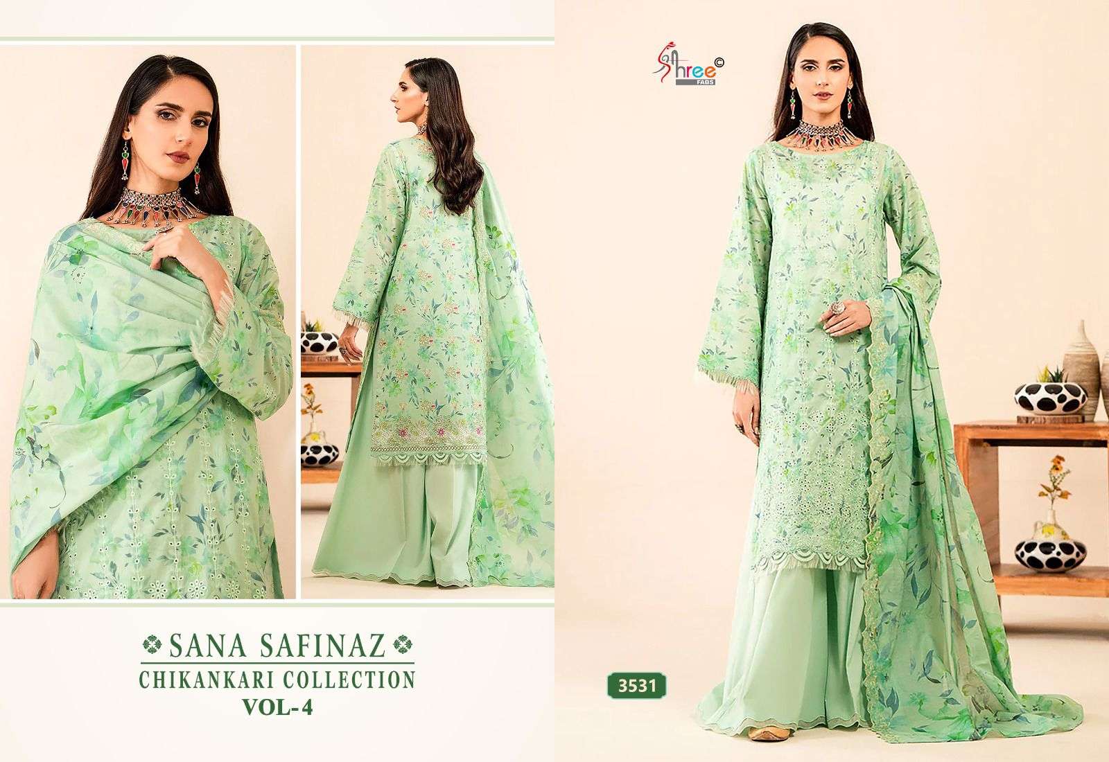 SHREE FABS SANA SAFINAZ CHIKANKARI COLLECTION VOL 4