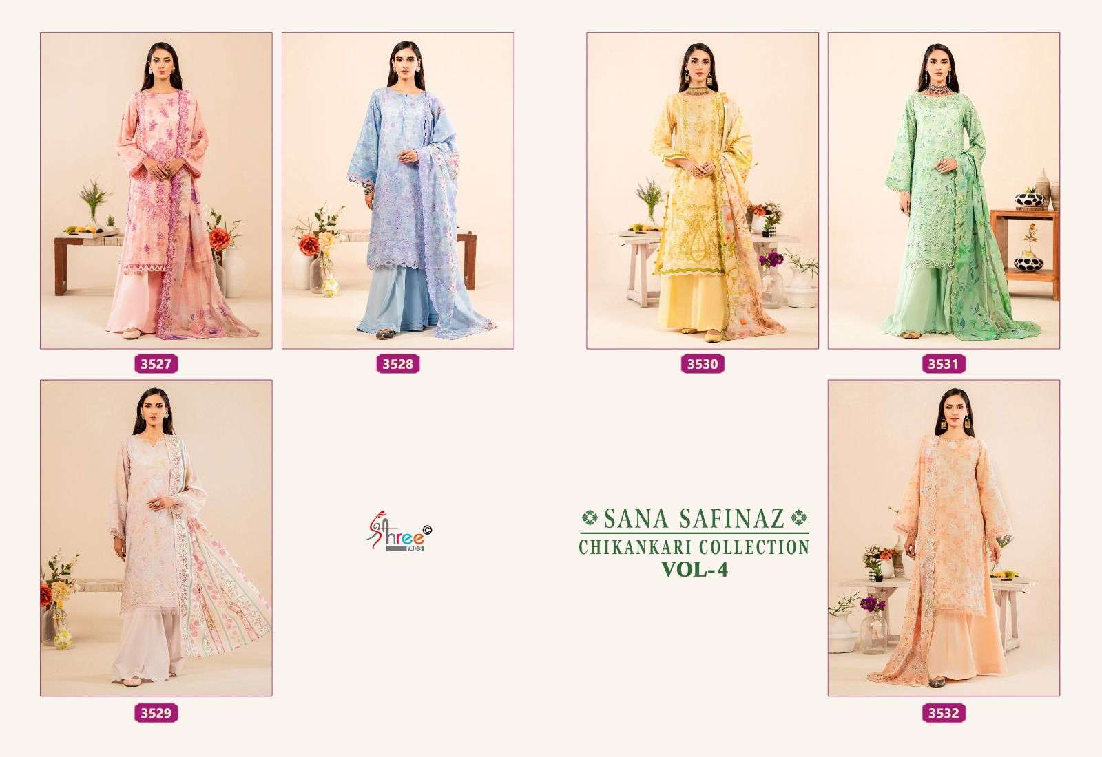 SHREE FABS SANA SAFINAZ CHIKANKARI COLLECTION VOL 4