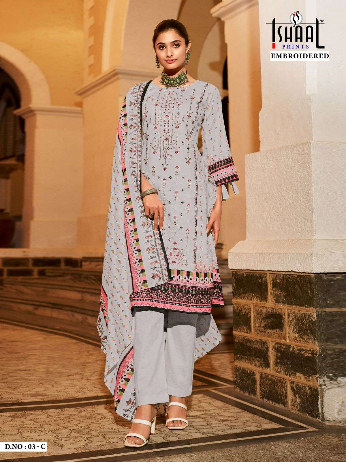 ISHAAL PRINTS EMBROIDERED D NO 03 