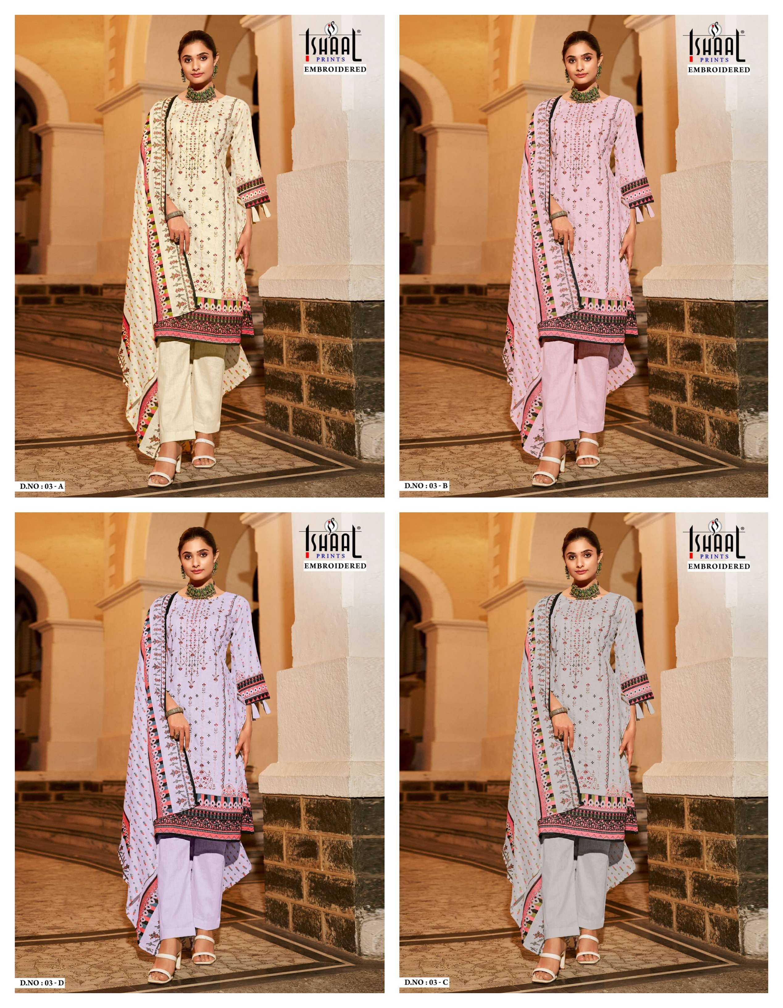ISHAAL PRINTS EMBROIDERED D NO 03 