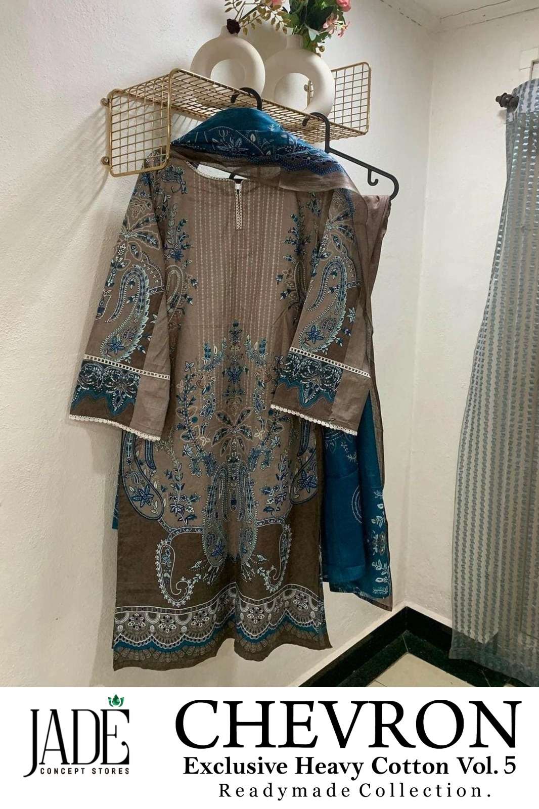 JADE CHEVRON EXCLUSIVE HEAVY COTTON VOL 5 READY MADE SUIT