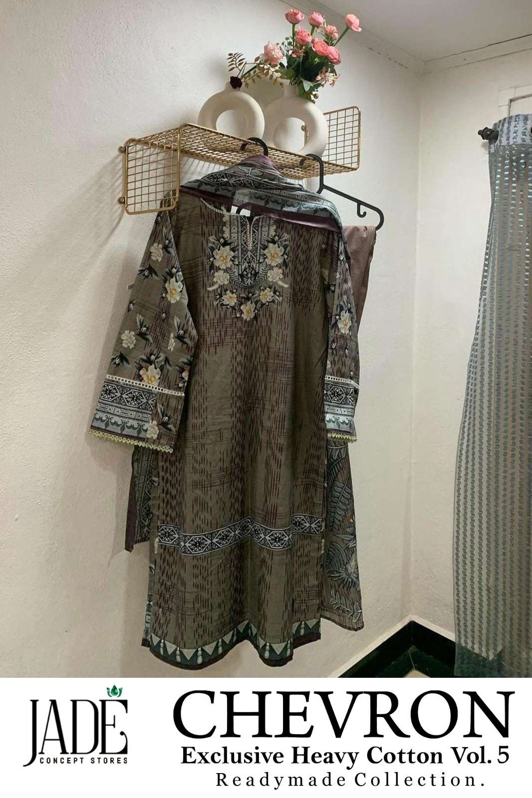 JADE CHEVRON EXCLUSIVE HEAVY COTTON VOL 5 READY MADE SUIT