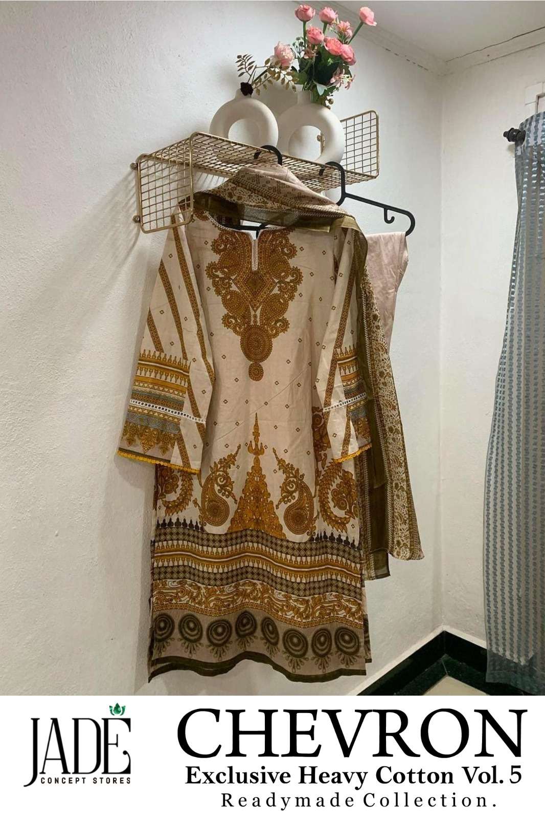 JADE CHEVRON EXCLUSIVE HEAVY COTTON VOL 5 READY MADE SUIT