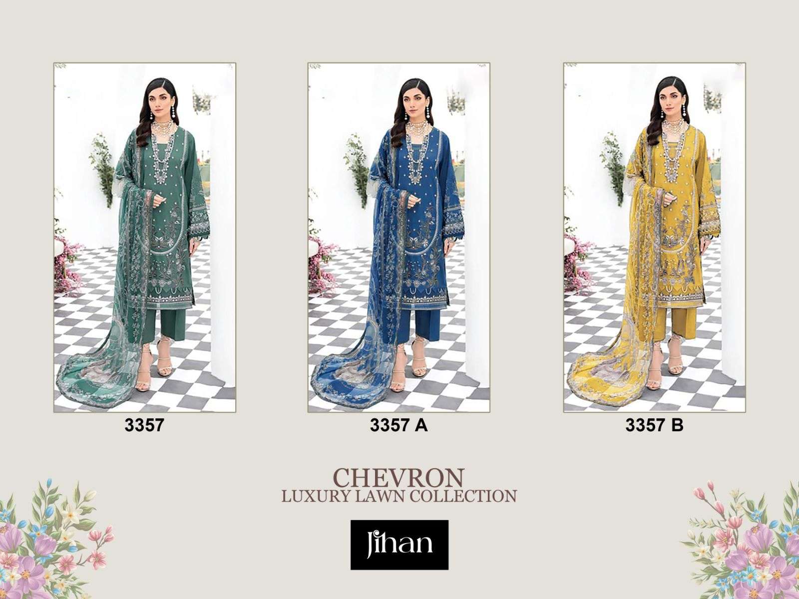 JIHAN CHEVRON LUXURY LAWN COLLECTION VOL 3