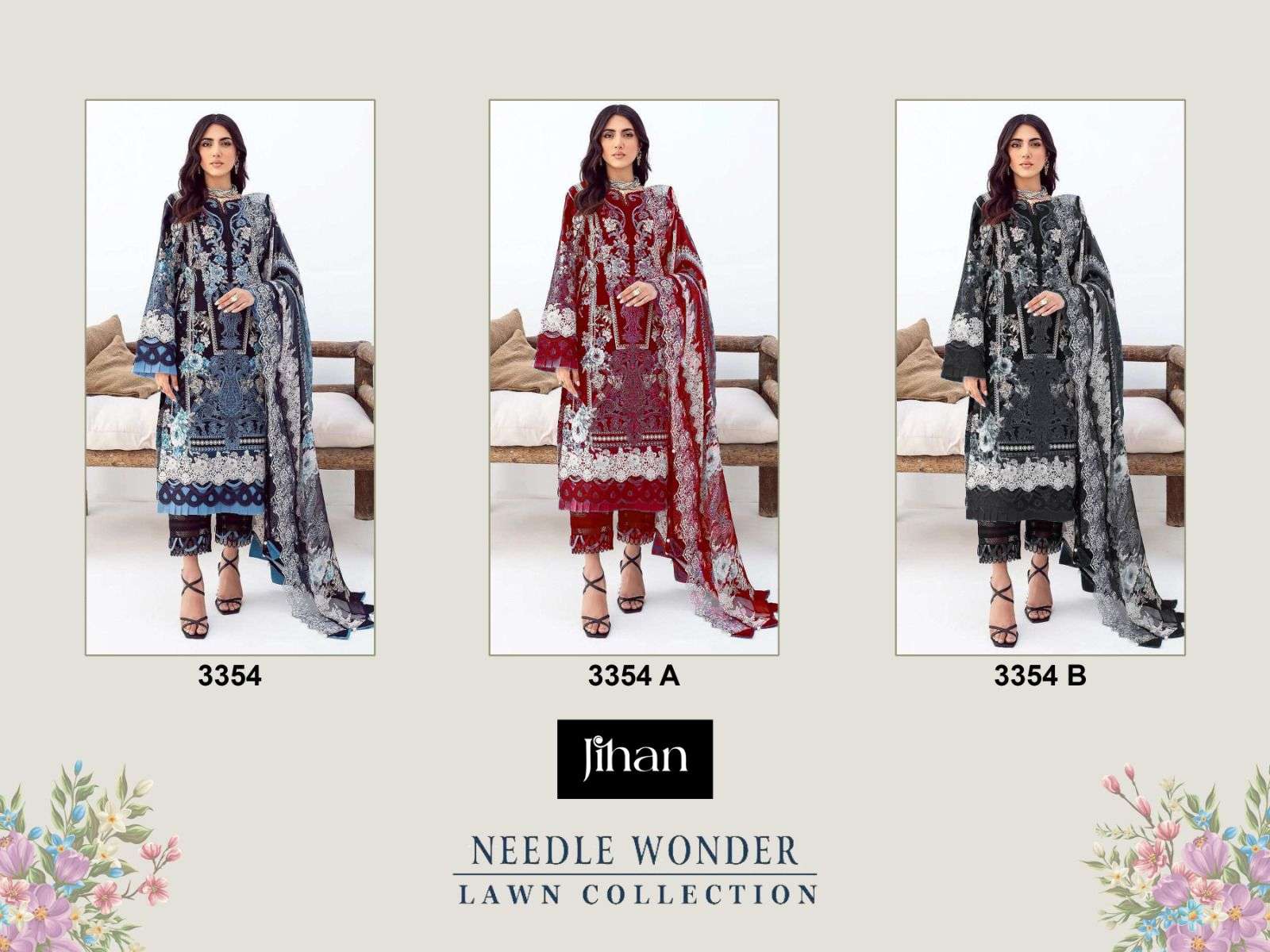  JIHAN NEEDLE WONDER LAWN COLLECTION D NO 3354