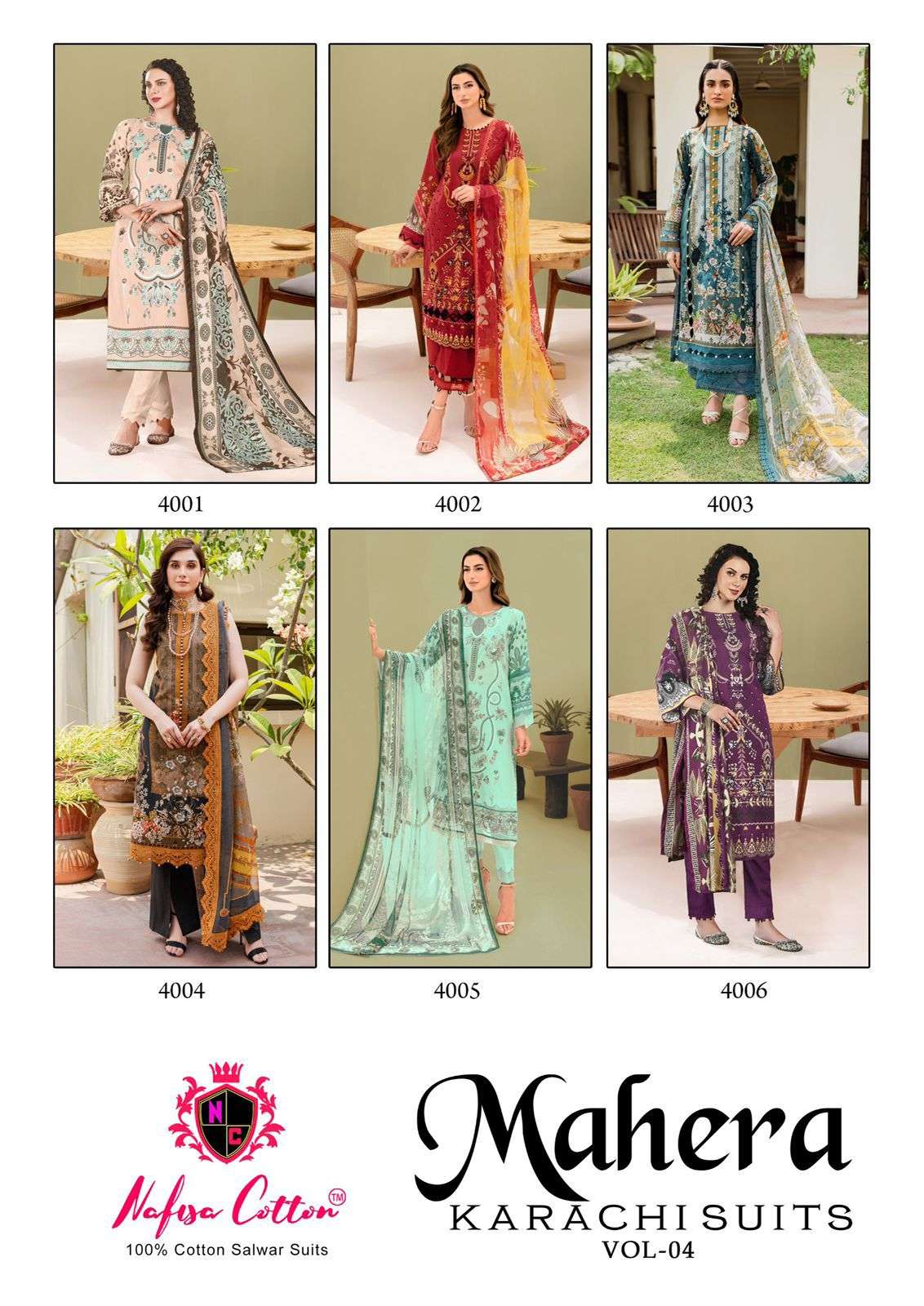 NAFISA COTTON MAHERA KARACHI SUITS VOL 4