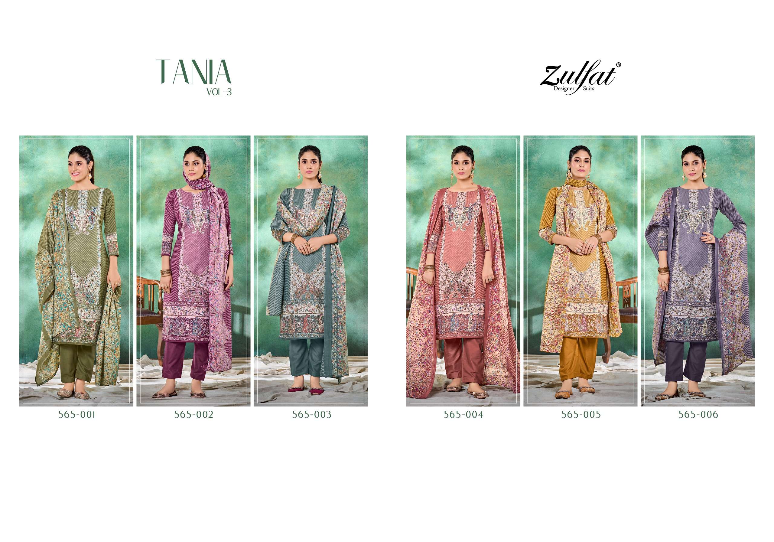 ZULFAT DESIGNER SUITS TANIA VOL 3 