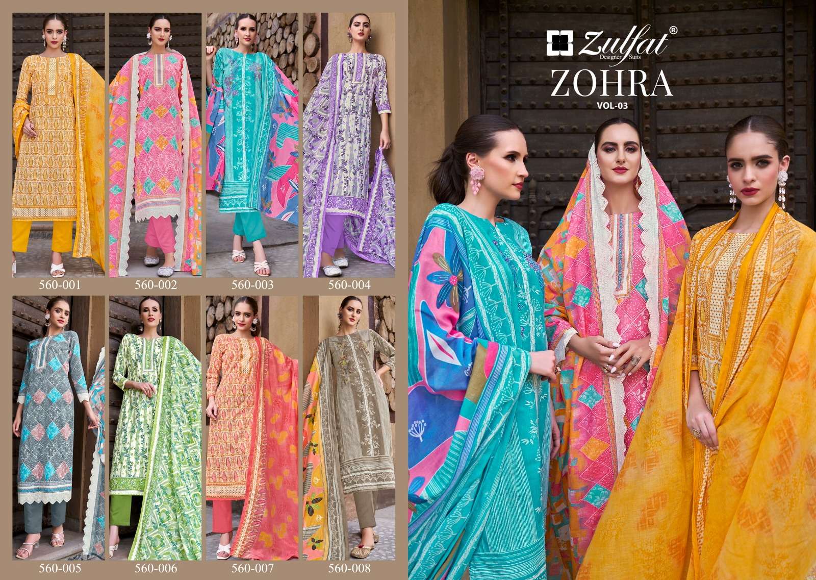 ZULFAT DESIGNER SUITS ZOHRA VOL 3