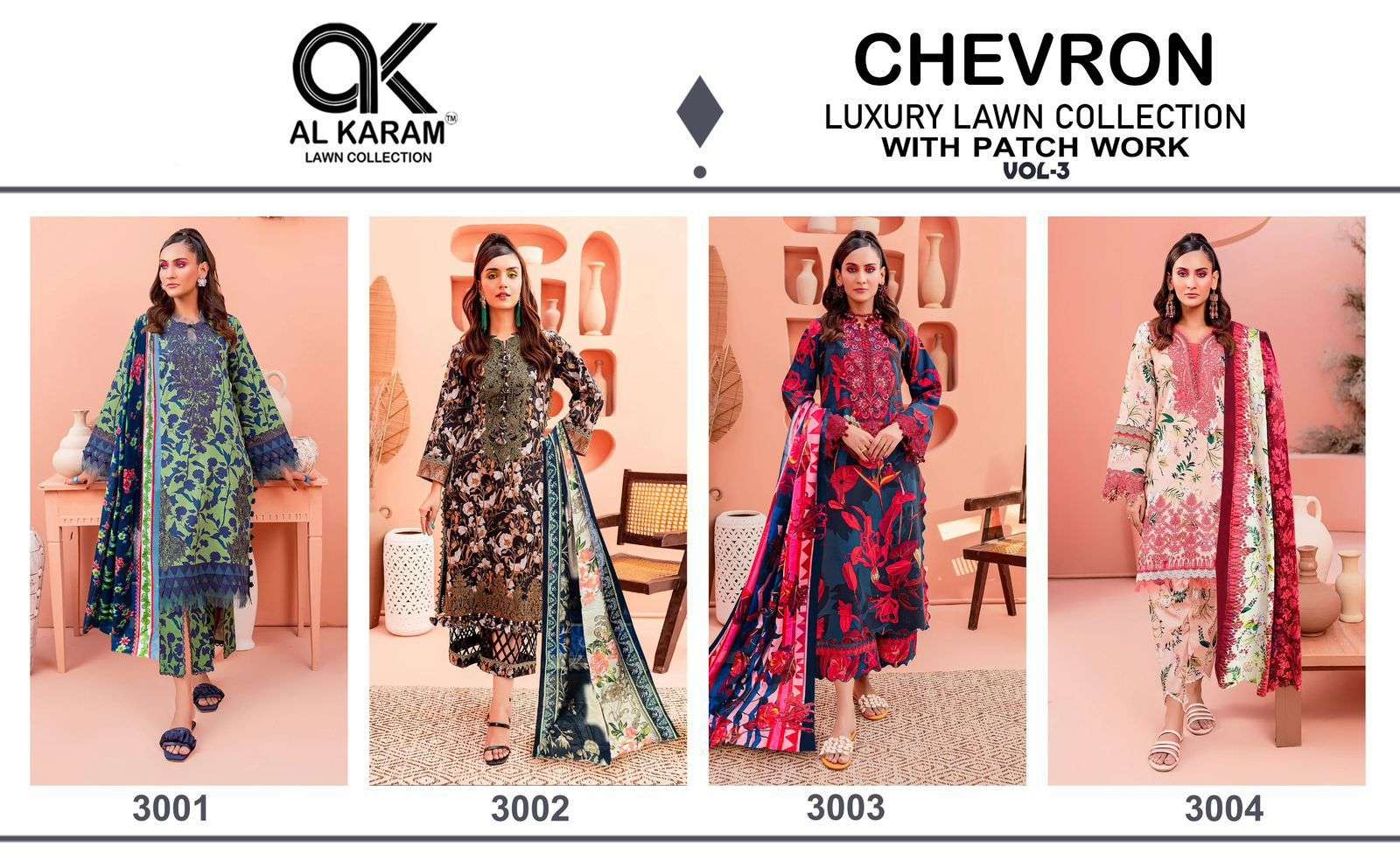 AL KARAM CHEVRON LUXURY LAWN COLLECITON VOL 3
