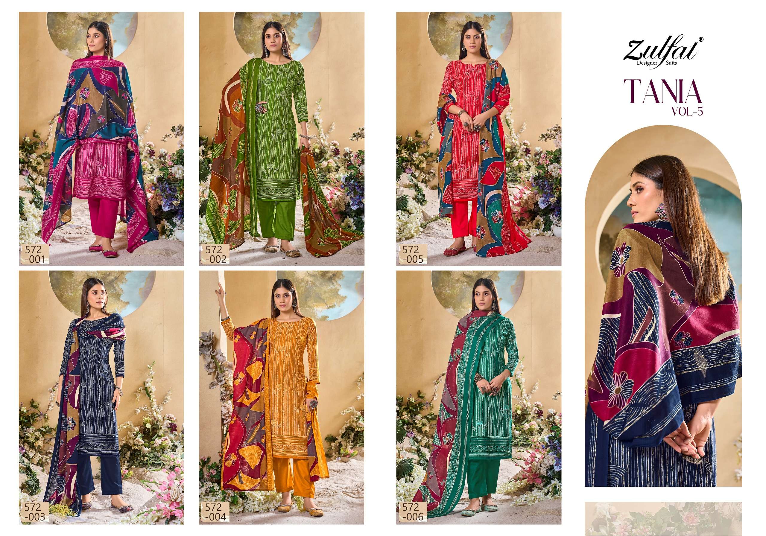 ZULFAT DESIGNER SUITS TANIA VOL 5