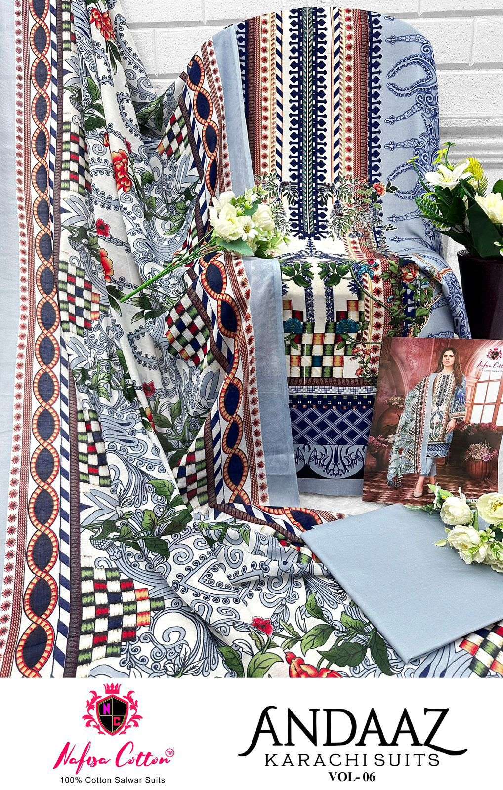 NAFISA COTTON ANDAAZ KARACHI SUITS VOL 6