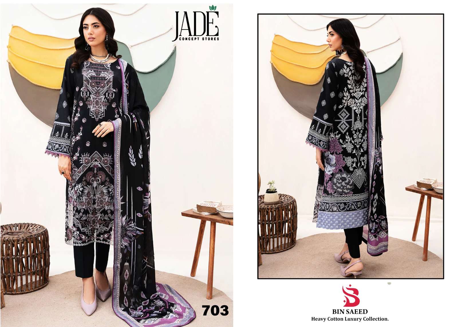 JADE BIN SAEED HEAVY COTTON  LUXURY COLLECTION VOL 7 COTTON SUIT