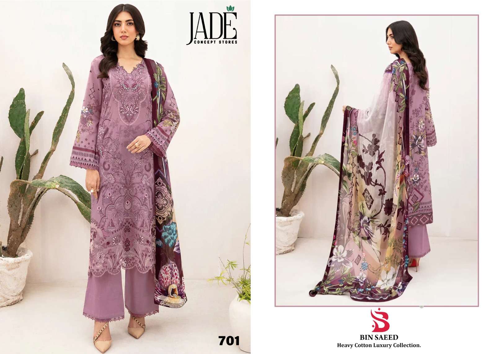JADE BIN SAEED HEAVY COTTON  LUXURY COLLECTION VOL 7 COTTON SUIT