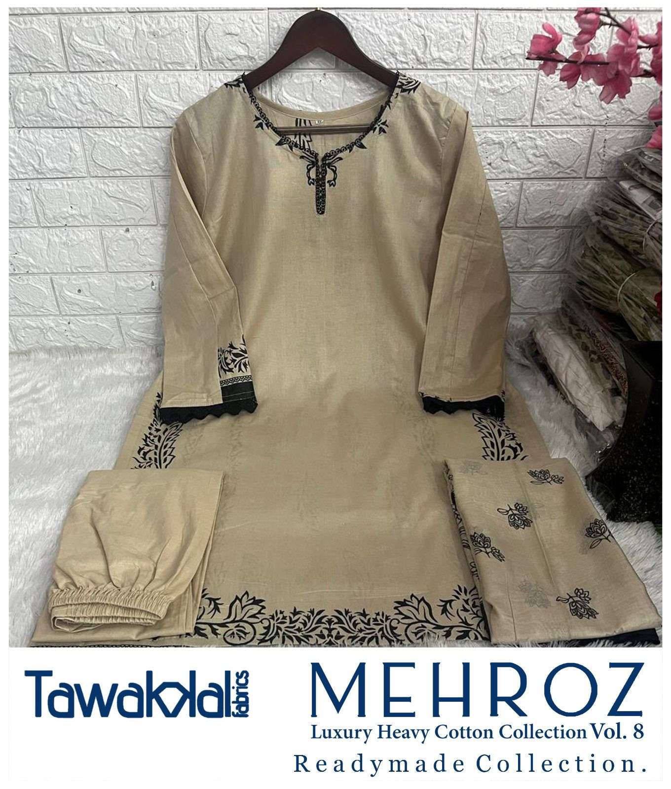 TAWAKKAL FABRICS MEHROZ LUXURY HEAVY COTTON COLLECTION VOL 8 READY MADE COLLECTION