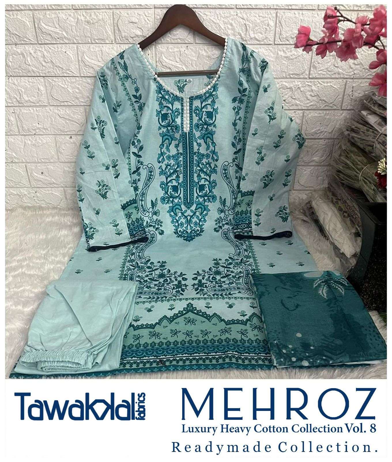 TAWAKKAL FABRICS MEHROZ LUXURY HEAVY COTTON COLLECTION VOL 8 READY MADE COLLECTION