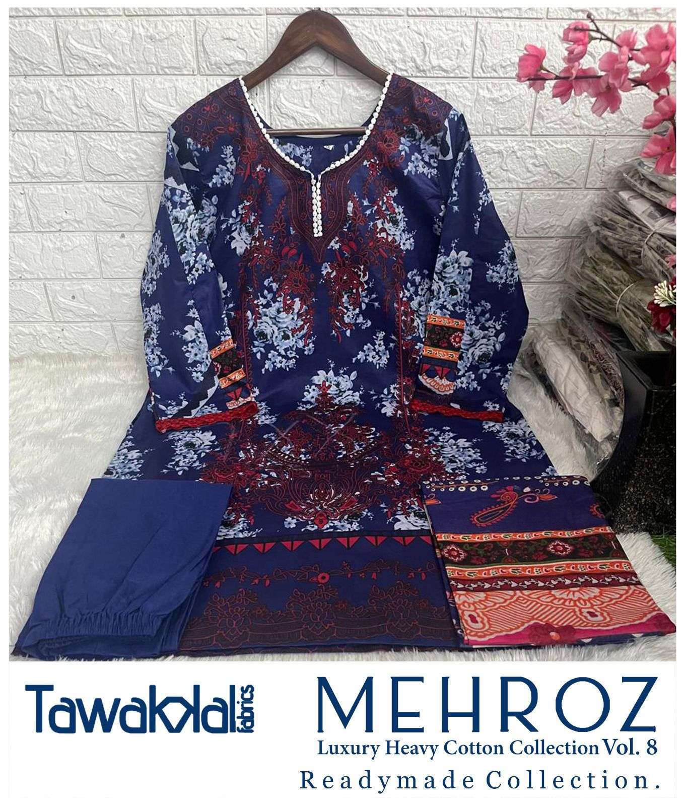 TAWAKKAL FABRICS MEHROZ LUXURY HEAVY COTTON COLLECTION VOL 8 READY MADE COLLECTION