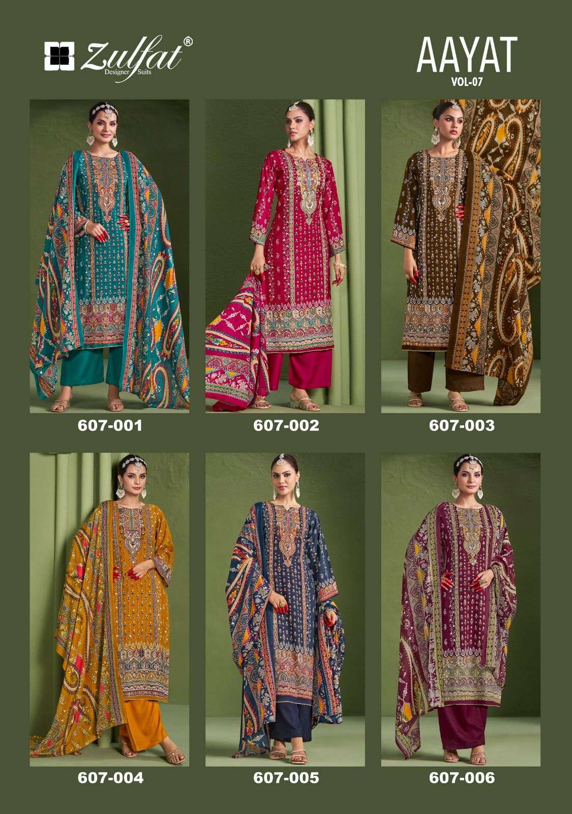 ZULFAT DESIGNER SUITS AAYAT VOL 7 