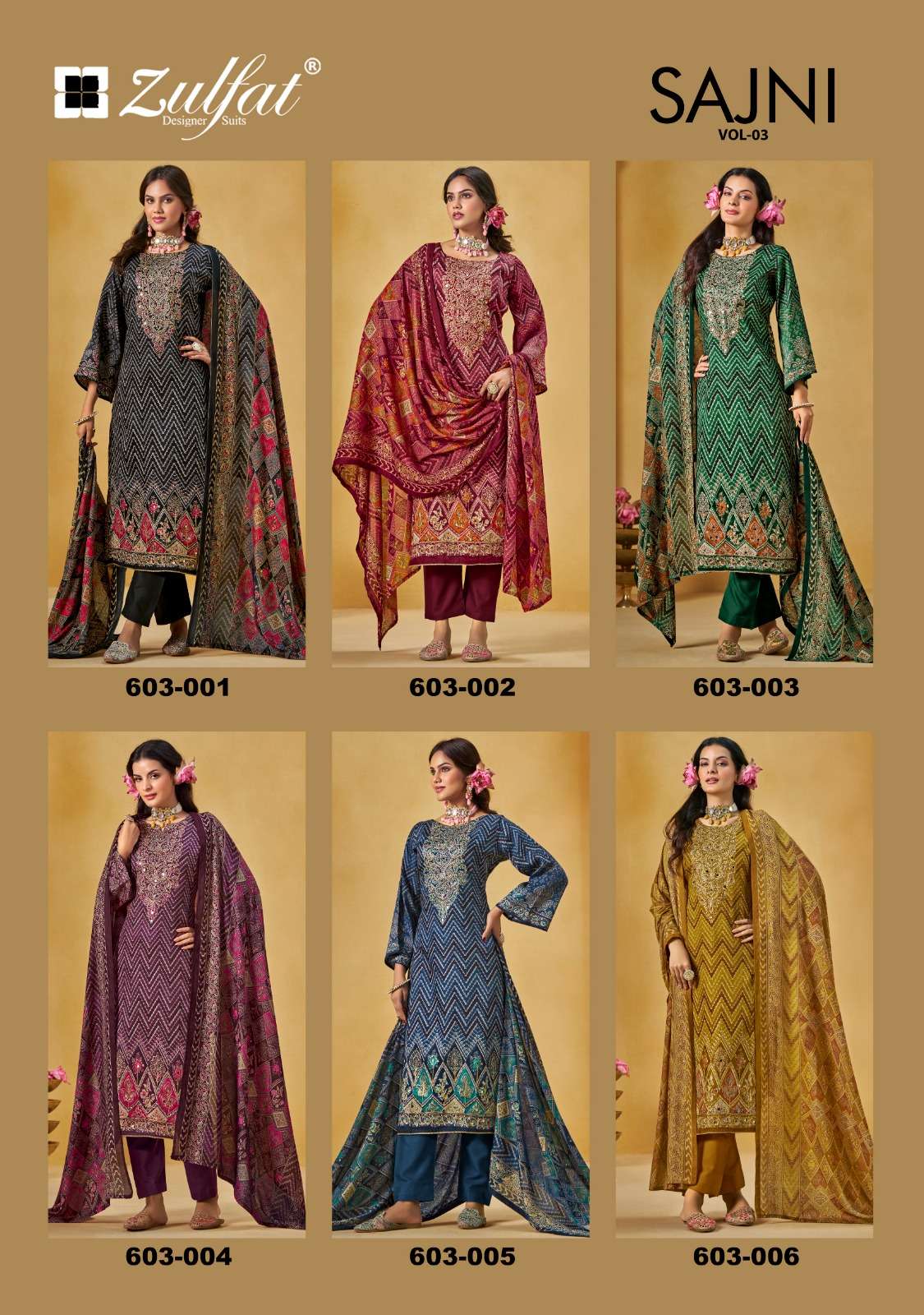 ZULFAT DESIGNER SUITS SAJNI VOL 3 