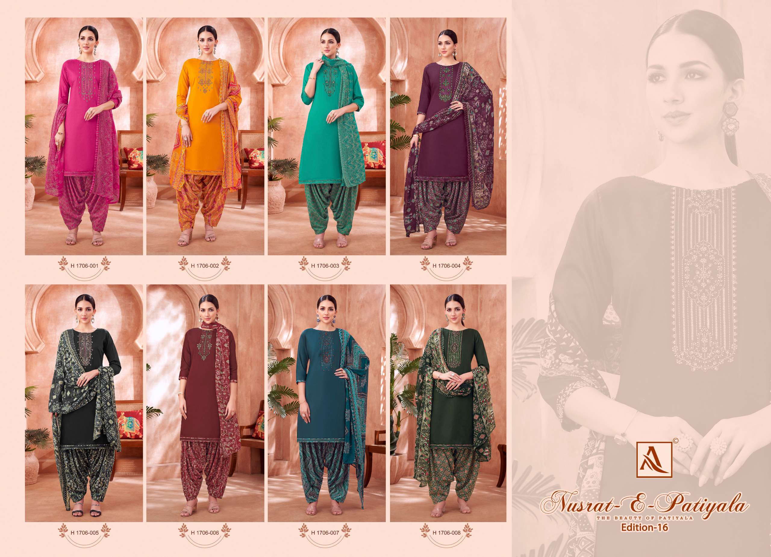 ALOK SUITS NUSRAT E PATIYALA EDITION VOL 16