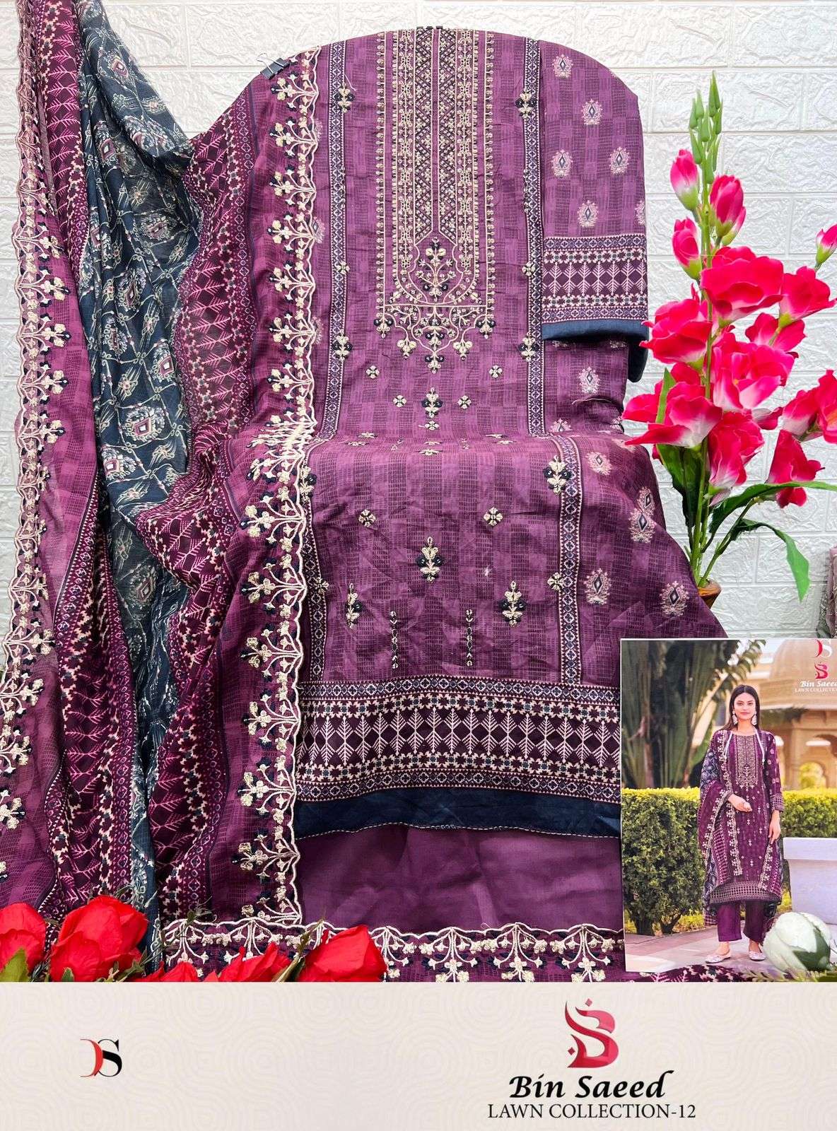 DEEPSY SUITS BIN SAEED LAWN COLLECTION VOL 12 