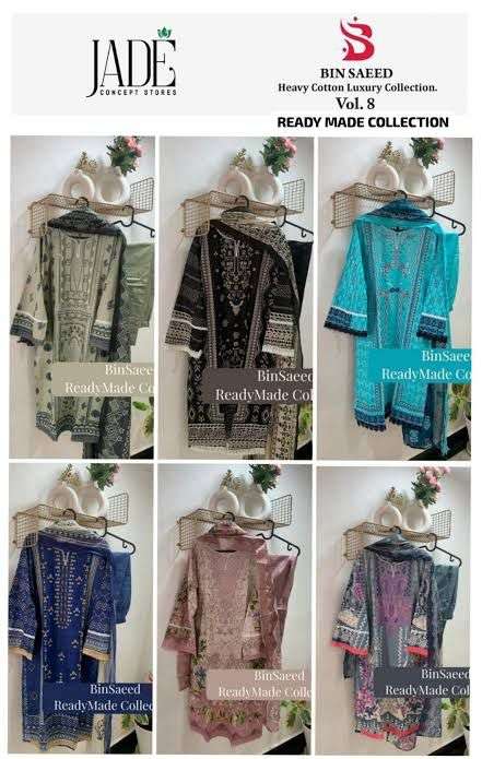 JADE BIN SAEED HEAVY COTTON LUXURY COLLECTION VOL 8 READY MADE COLLECTION 