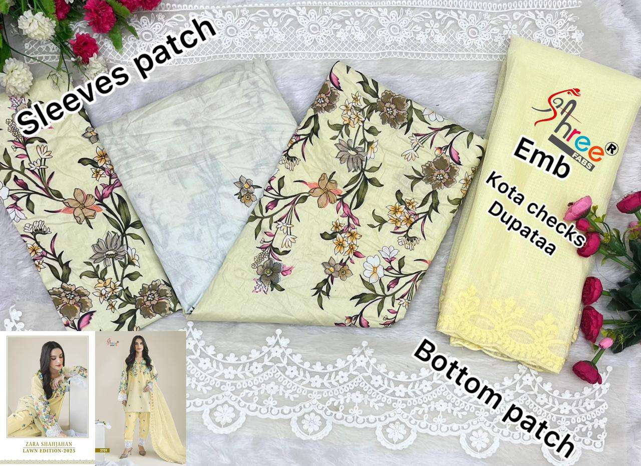 SHREE FABS ZARA SHAHJAHAN LAWN EDITION 25 