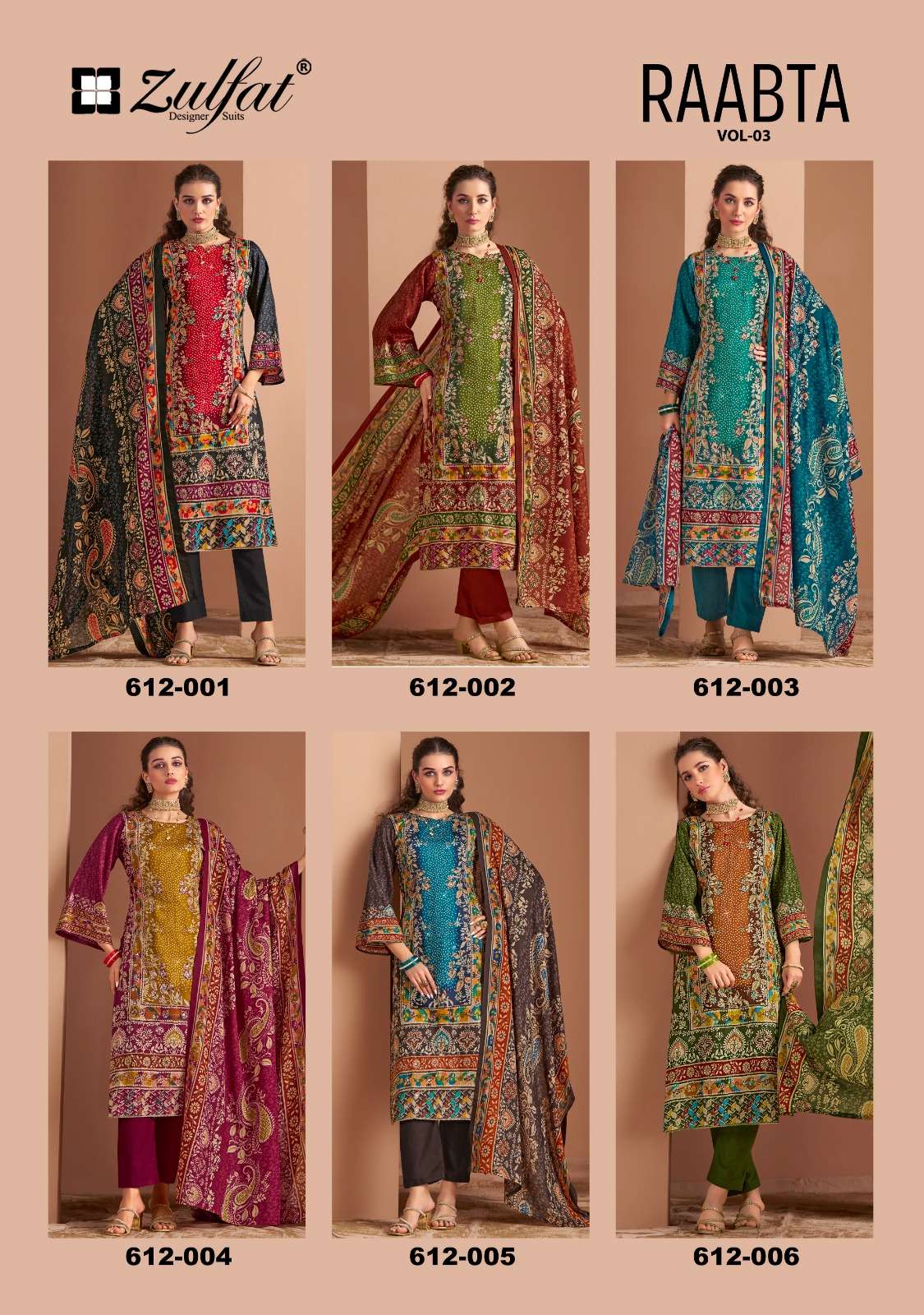 ZULFAT DESIGNER SUITS RAABTA VOL 3 