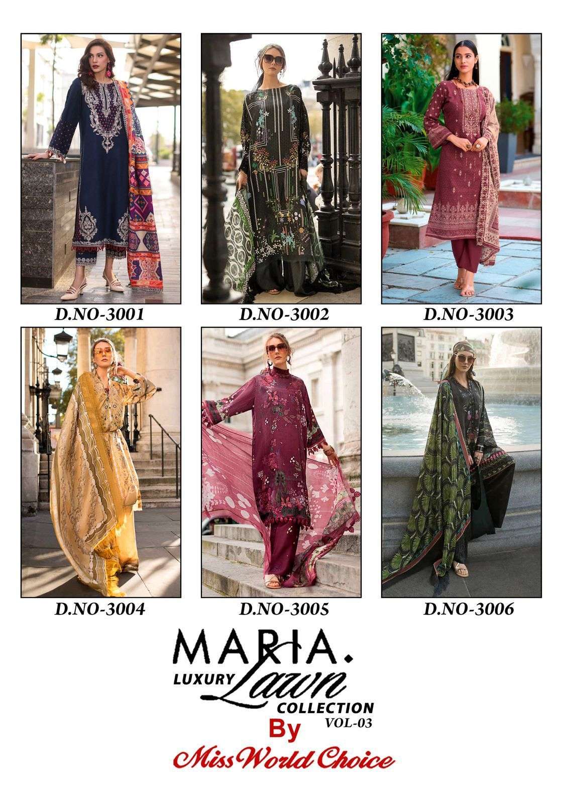 MISSWORLD CHOICE MARIA LUXURY LAWN COLLECTION VOL 3 