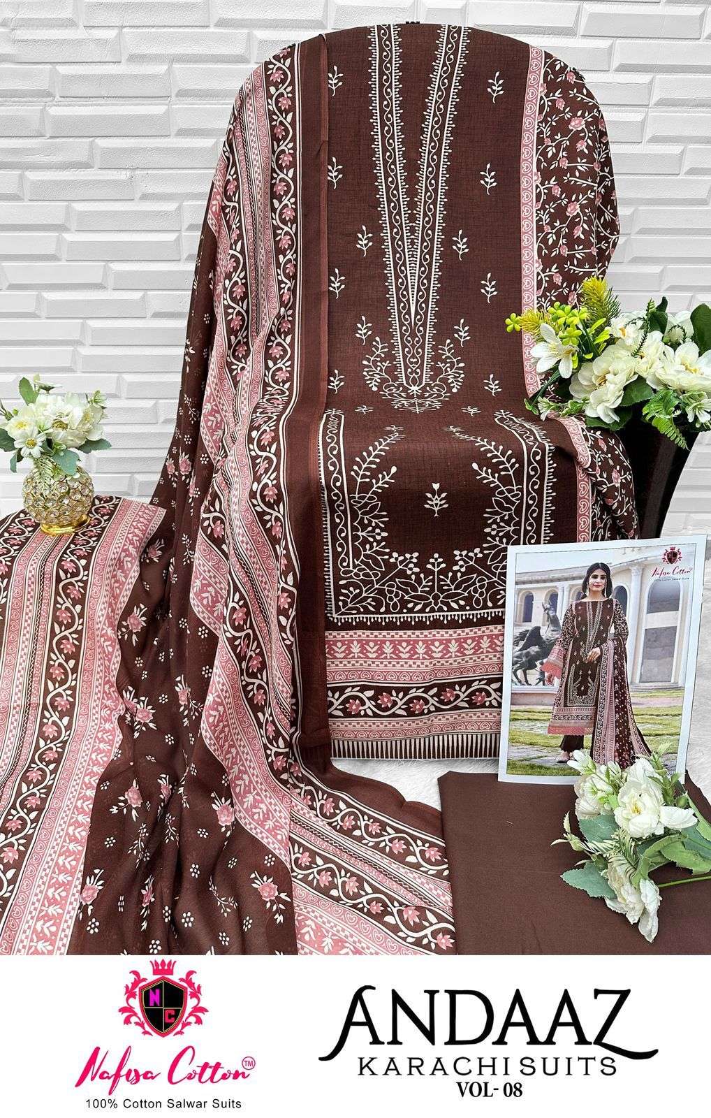 NAFISA COTTON ANDAAZ KARACHI SUITS VOL 8
