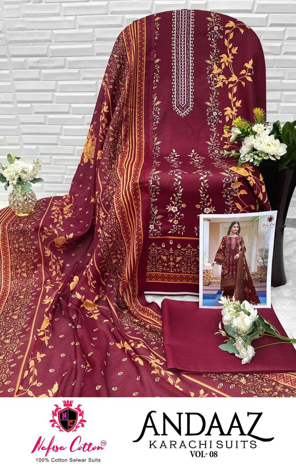 NAFISA COTTON ANDAAZ KARACHI SUITS VOL 8