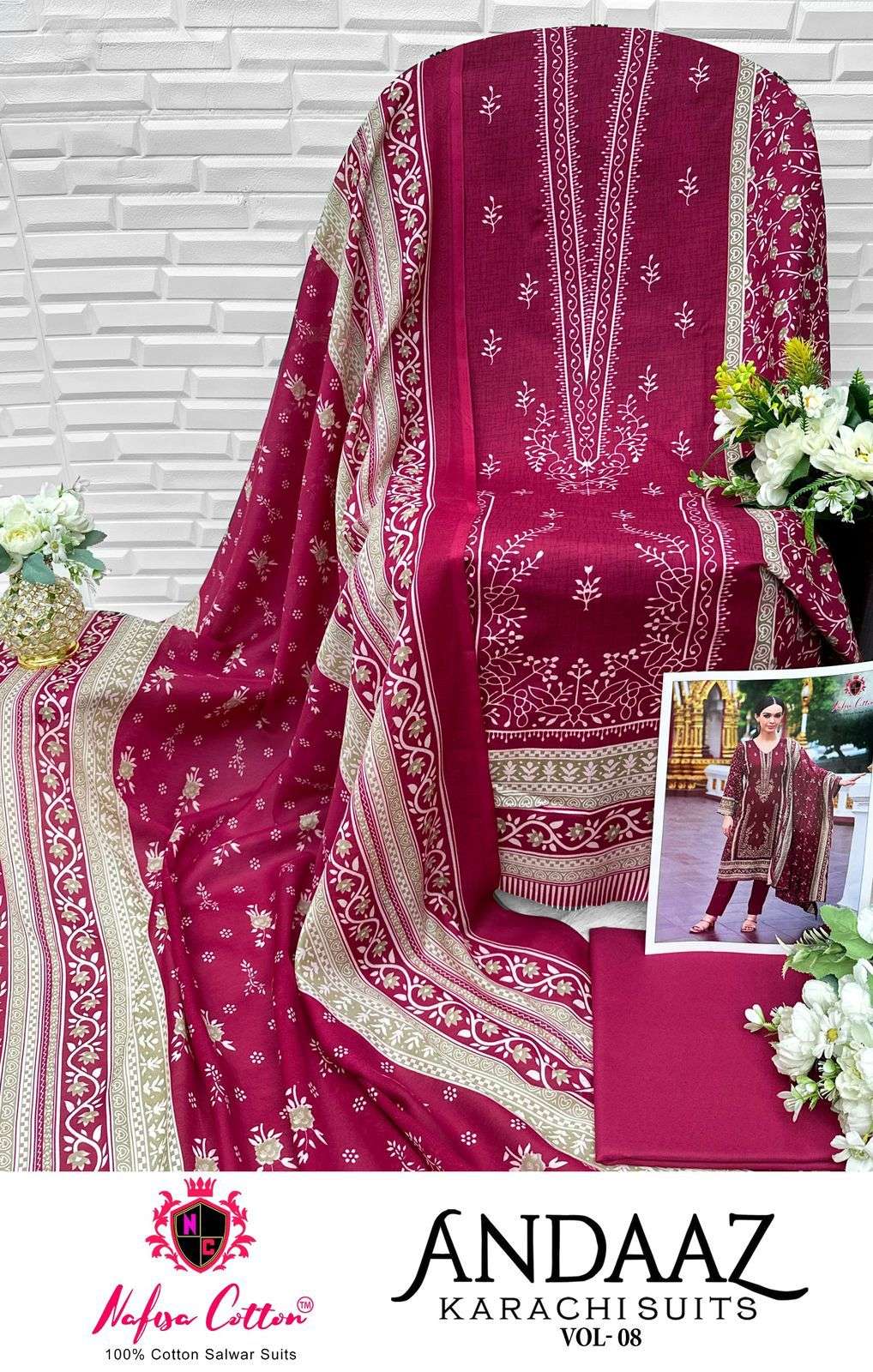 NAFISA COTTON ANDAAZ KARACHI SUITS VOL 8