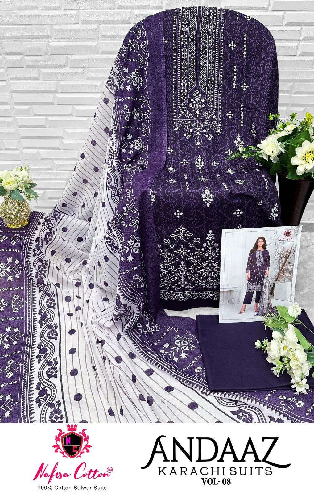 NAFISA COTTON ANDAAZ KARACHI SUITS VOL 8