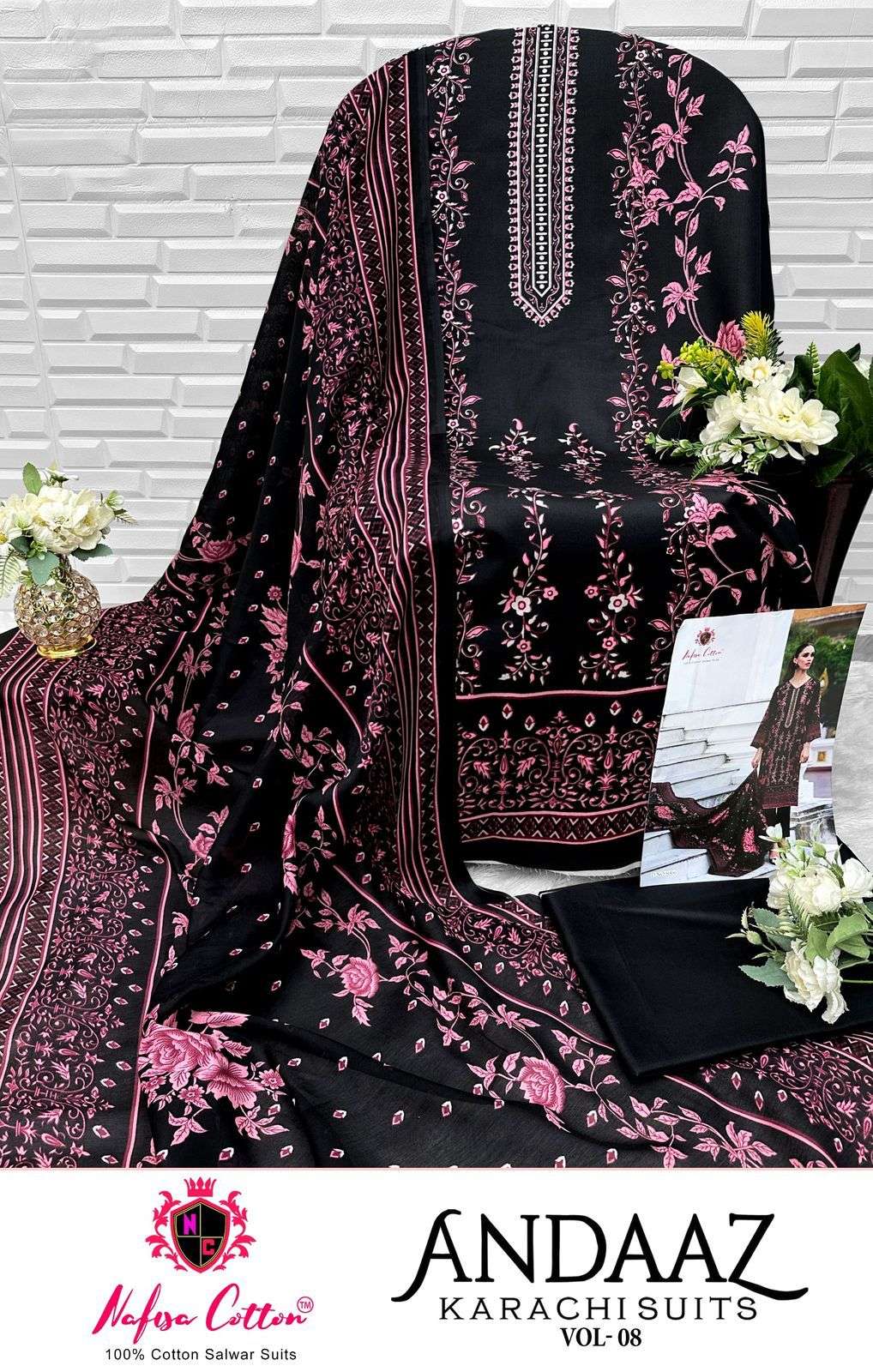 NAFISA COTTON ANDAAZ KARACHI SUITS VOL 8