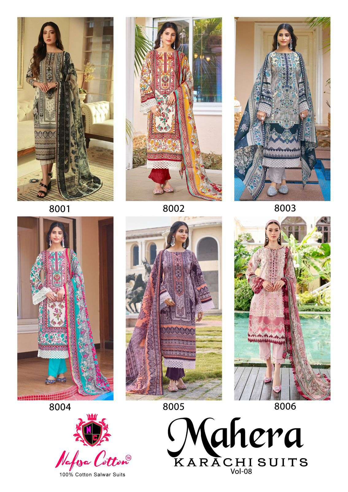NAFISA COTTON MAHERA KARACHI SUITS VOL 8