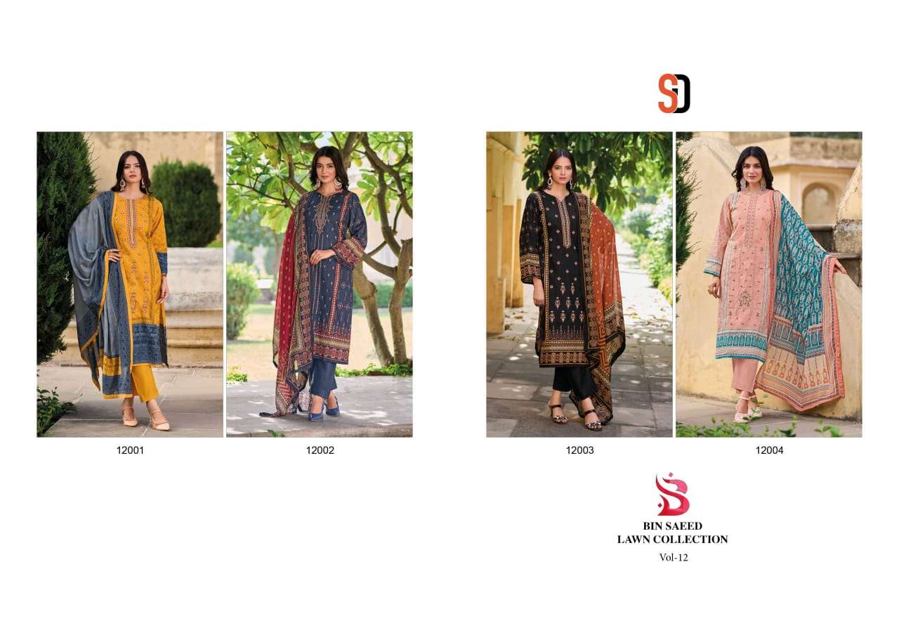 SHARADDHA DESIGNER BIN SAEED LAWN COLLECTION VOL 12 