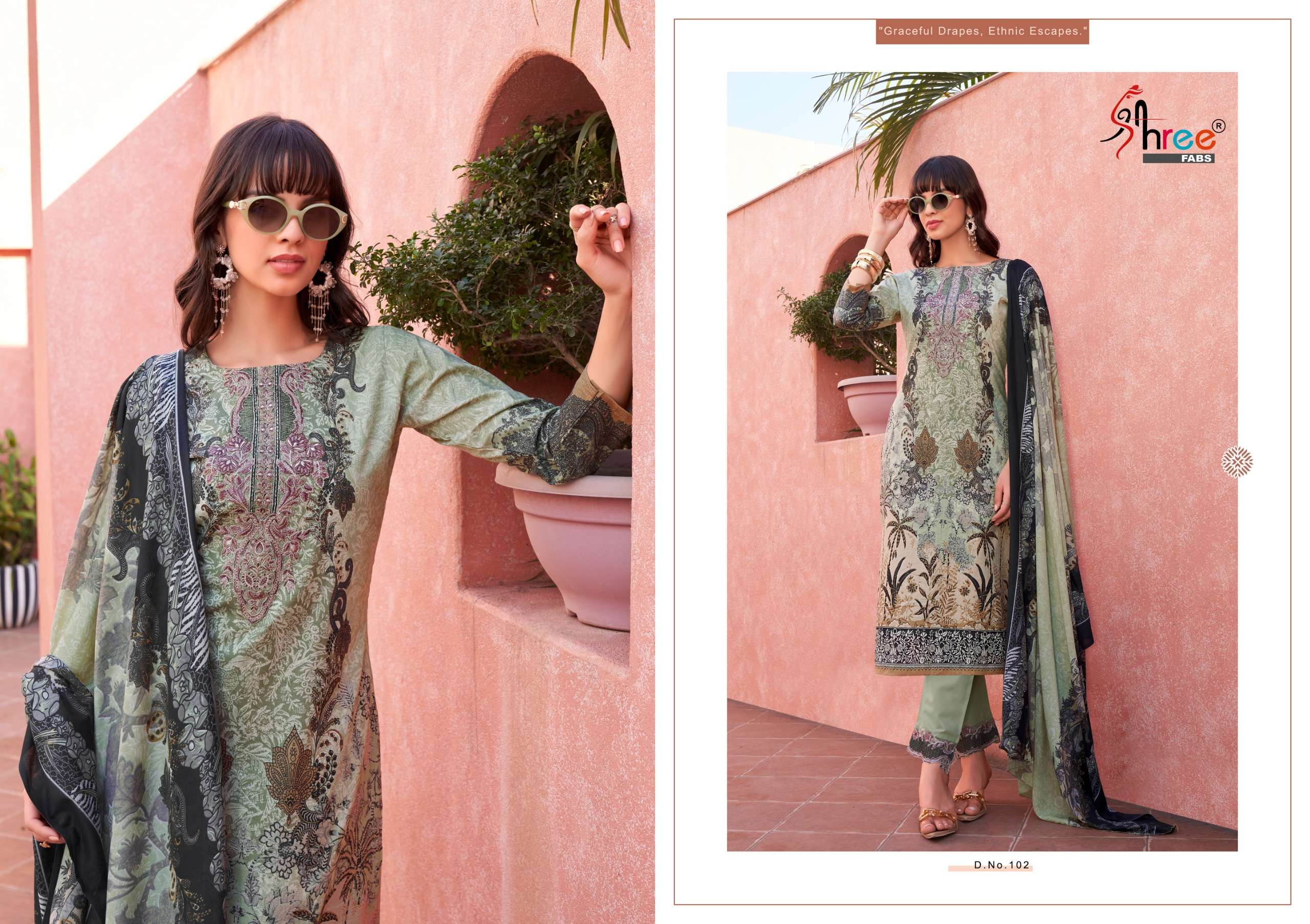 SHREE FABS MASHAAL EMB LAWN COLLECTION VOL 1