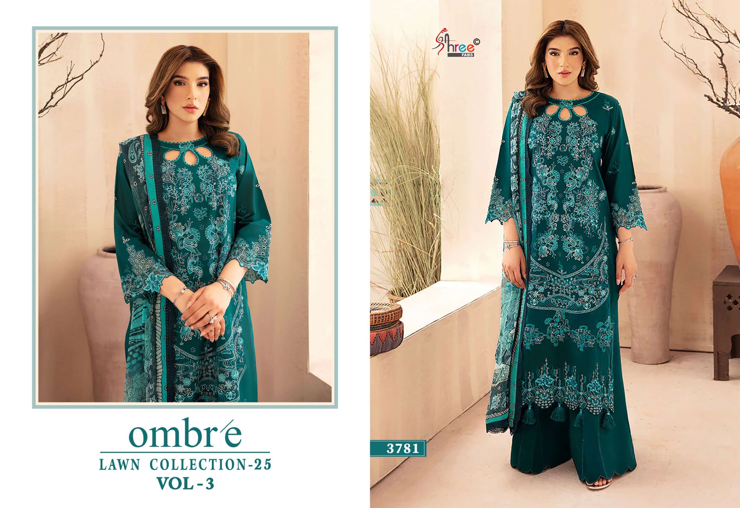 SHREE FABS OMBRE LAWN COLLECTION 25 VOL 3 