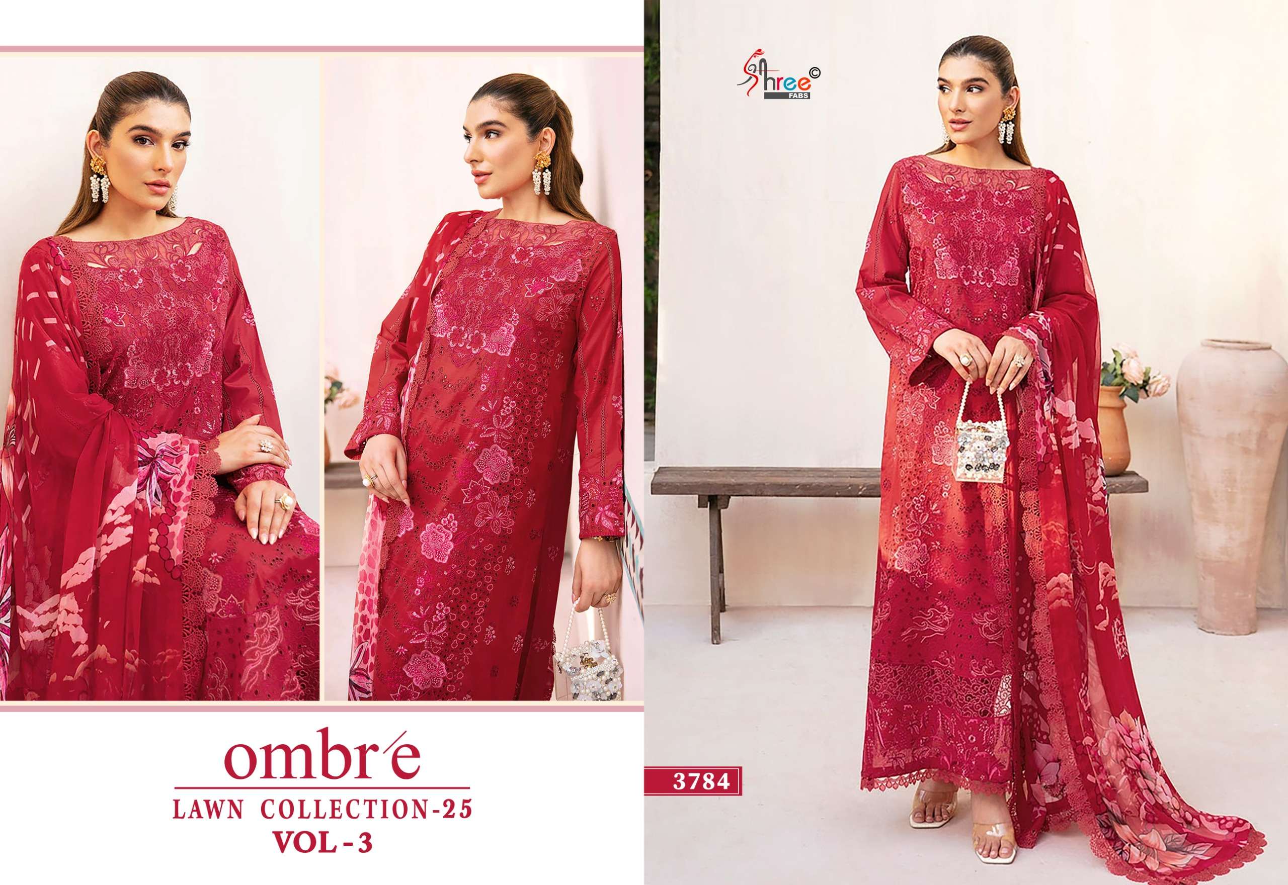SHREE FABS OMBRE LAWN COLLECTION 25 VOL 3 