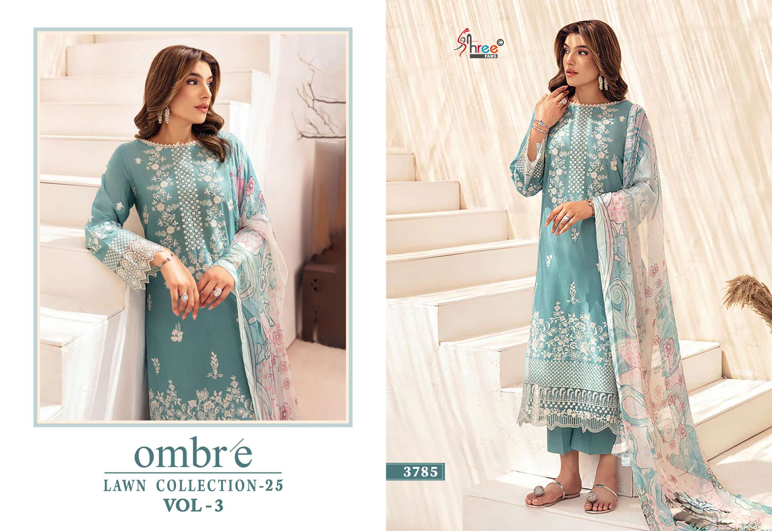 SHREE FABS OMBRE LAWN COLLECTION 25 VOL 3 