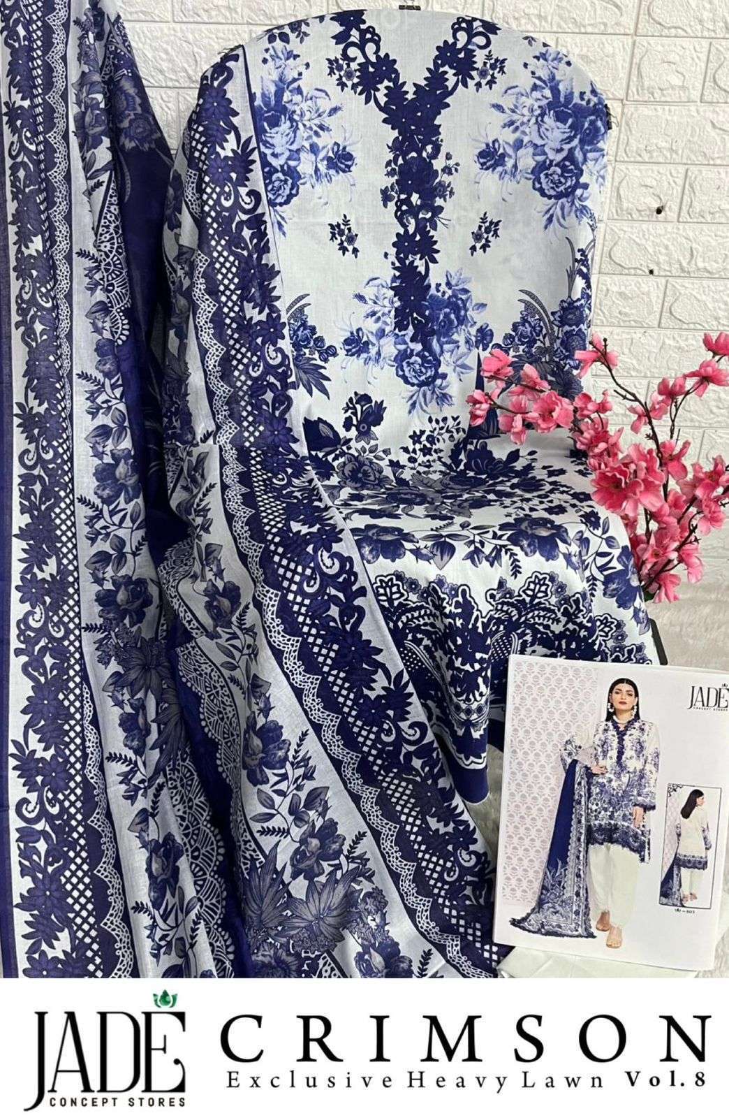 JADE CRIMSON EXCLUSIVE HEAVY LAWN COLLECTION VOL 8 NEW DESIGNS