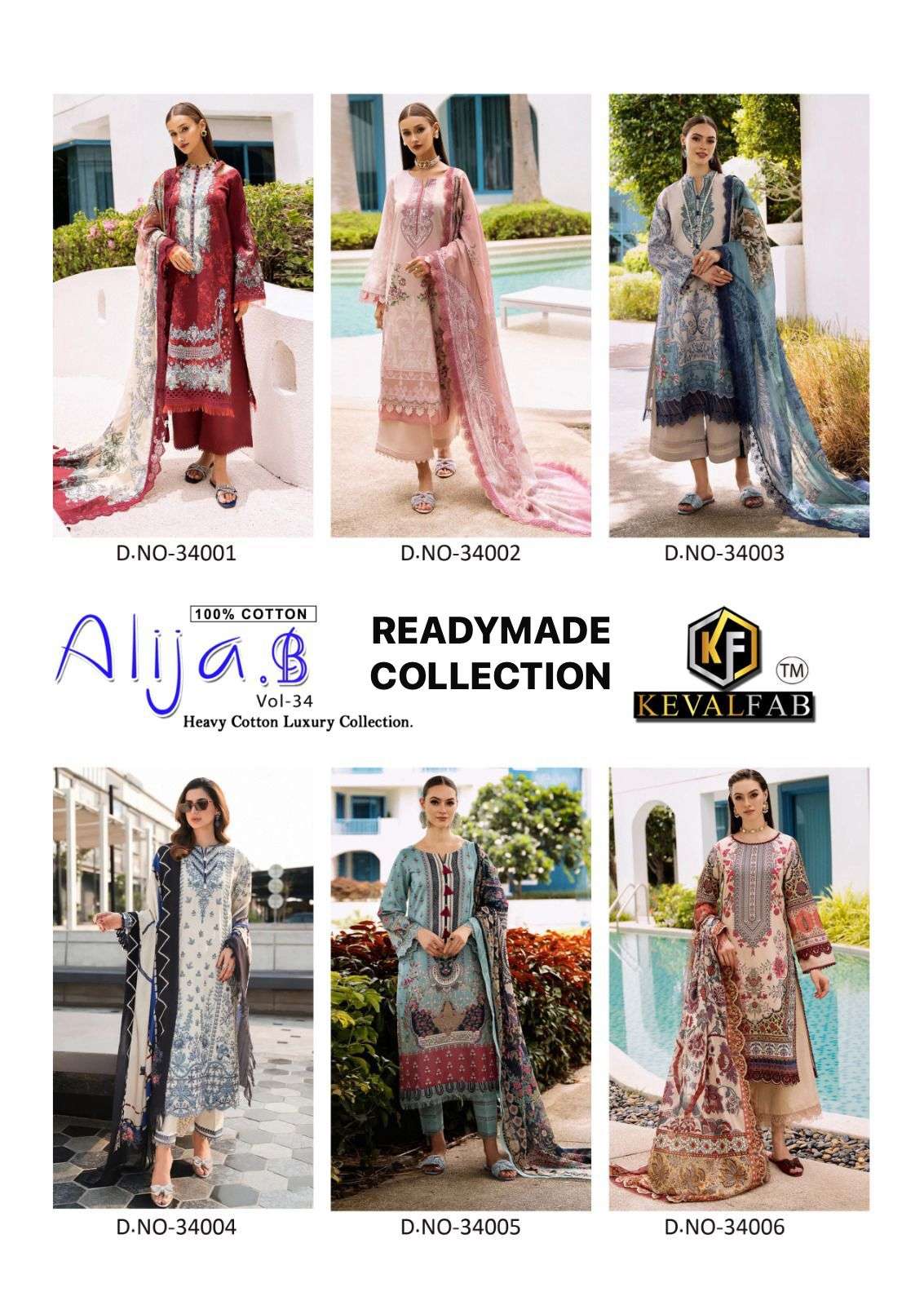  KEVAL FAB ALIJA B VOL 34 READY MADE COLLECTION