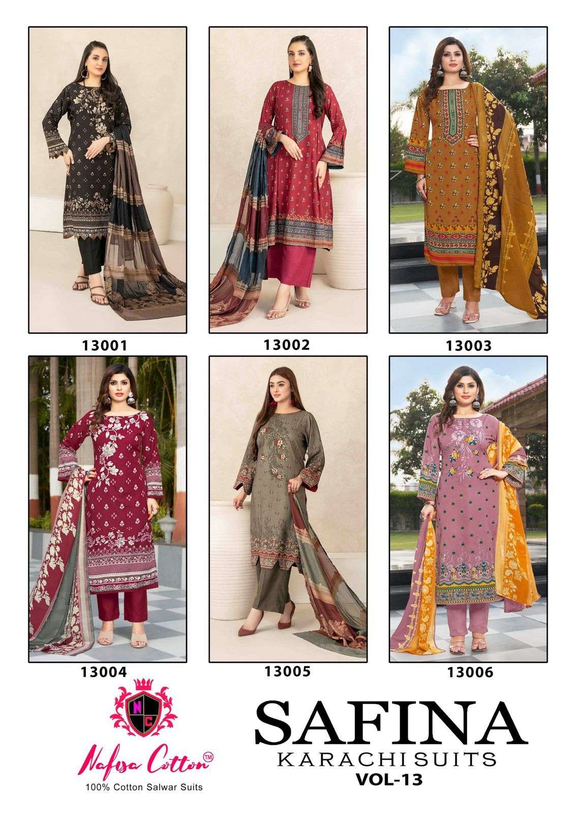 NAFISA COTTON SAFINA KARACHI SUITS VOL 13