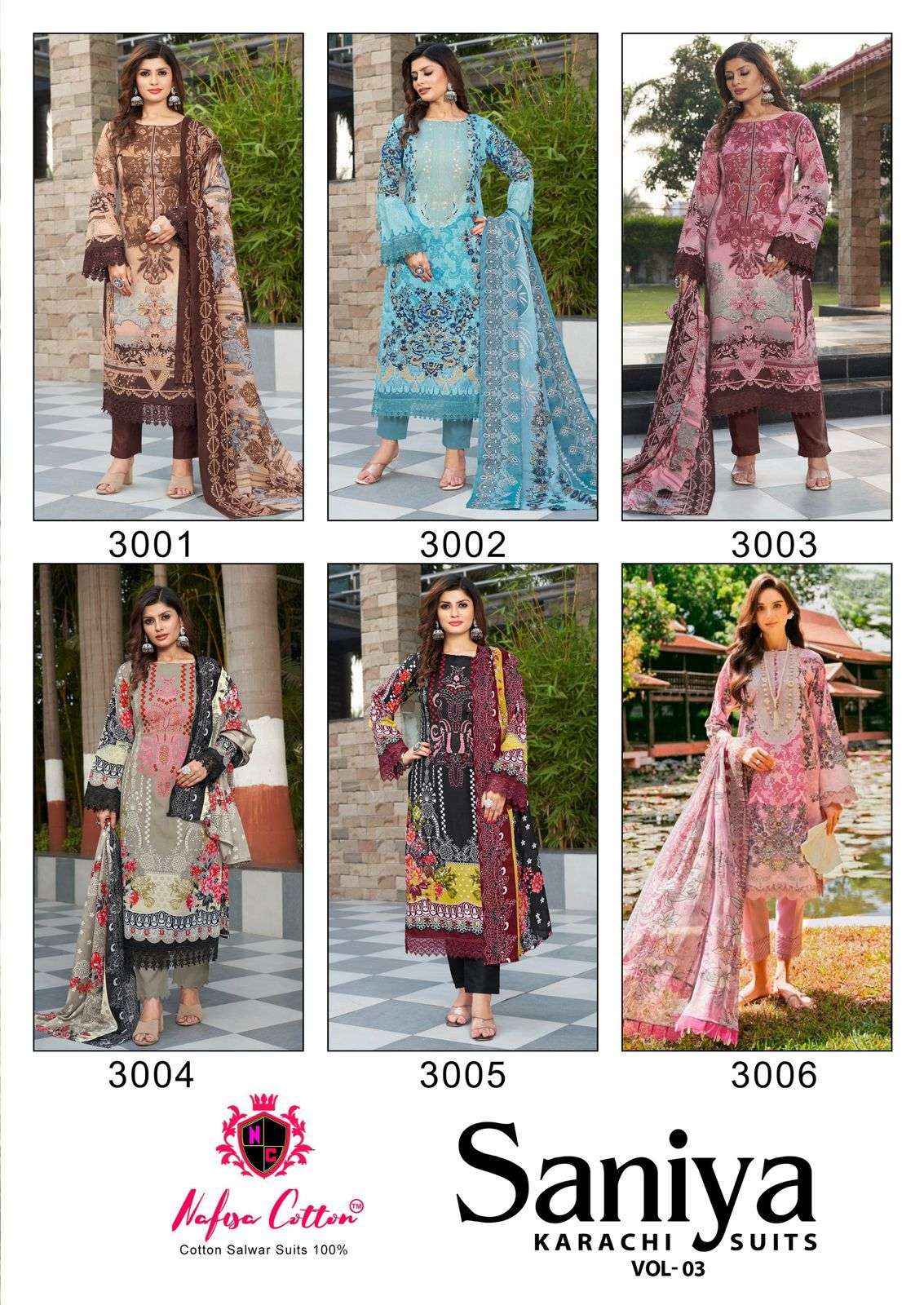 NAFISA COTTON SANIYA KARACHI SUITS VOL 3 