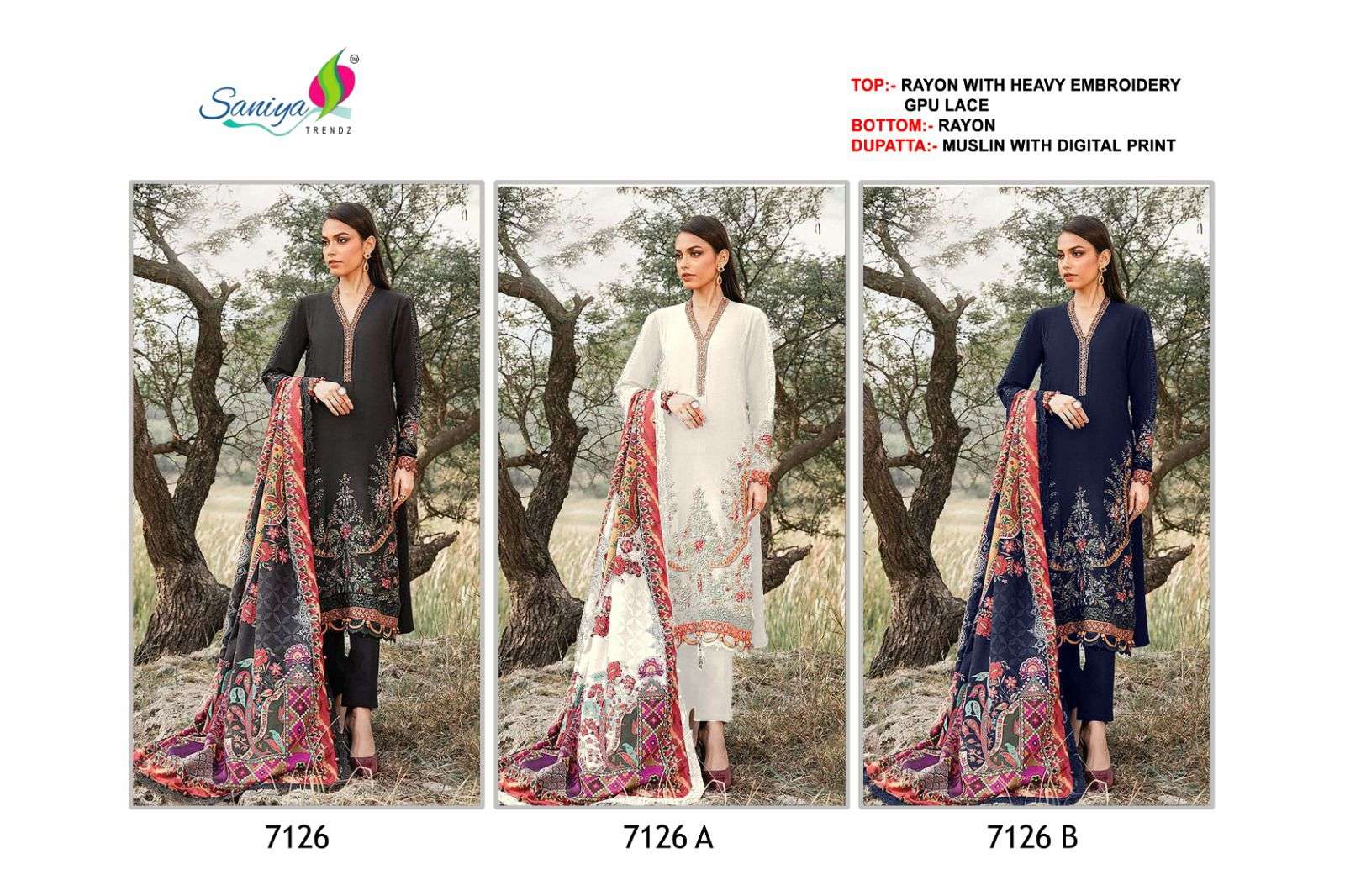 SANIYA TRENDZ MARIYA B RAYON COLLECTION D NO 7126