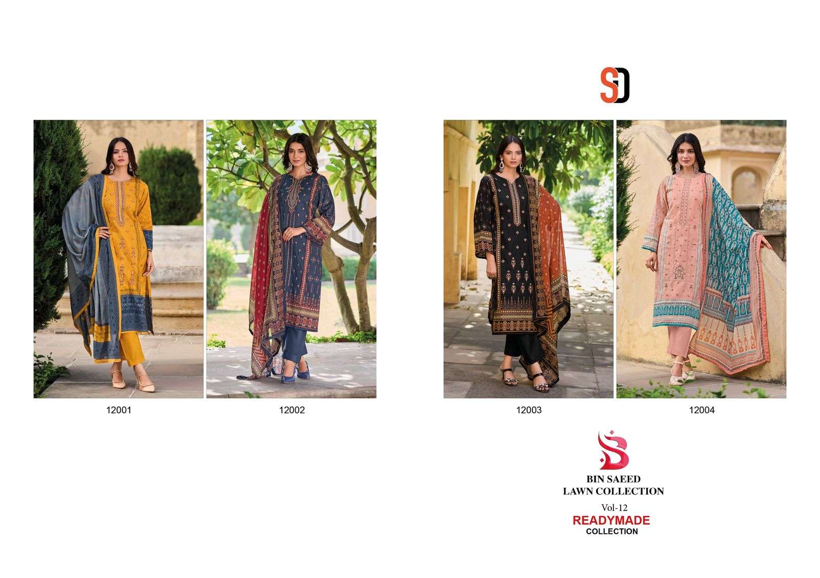 SHARADDHA DESIGNER BIN SAEED LAWN VOL 12 READY MADE COLLECTION