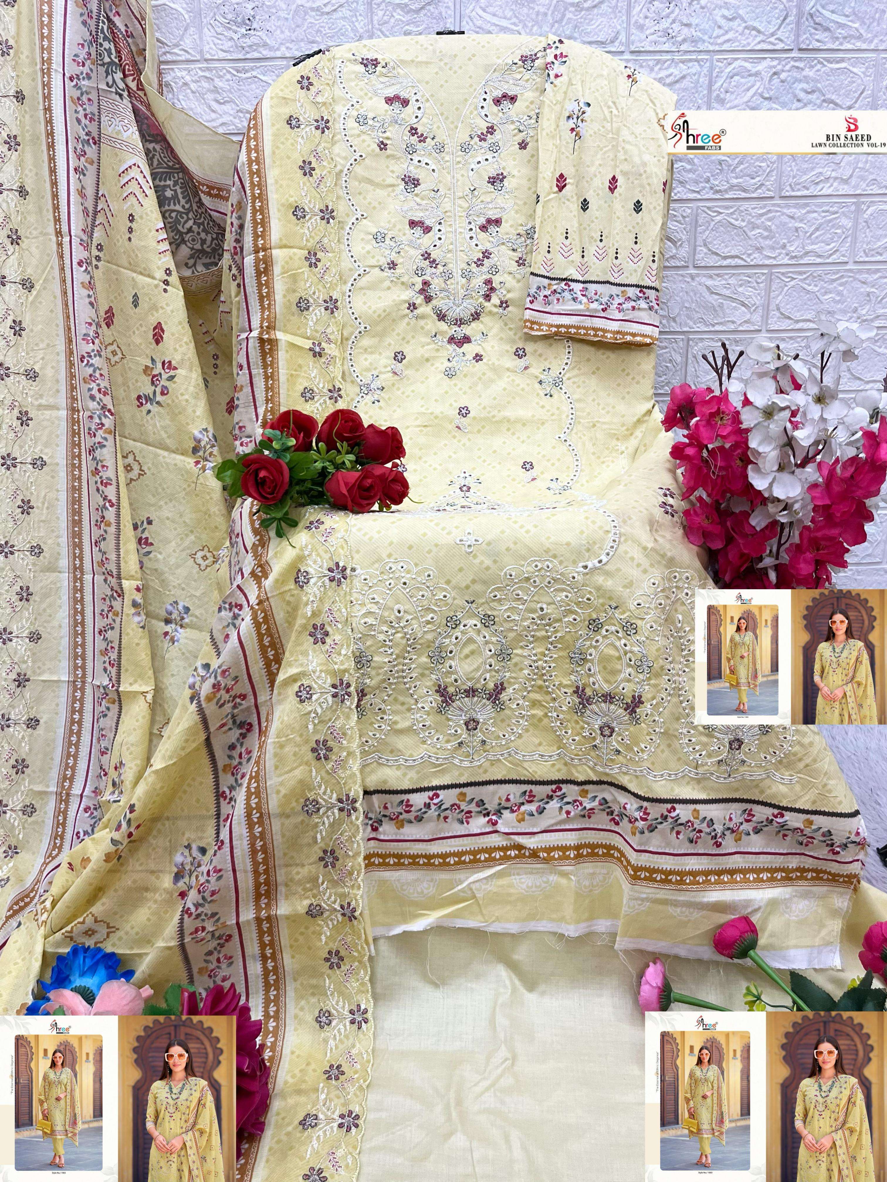 SHREE FABS BIN SAEED LAWN COLLECTION  VOL 19