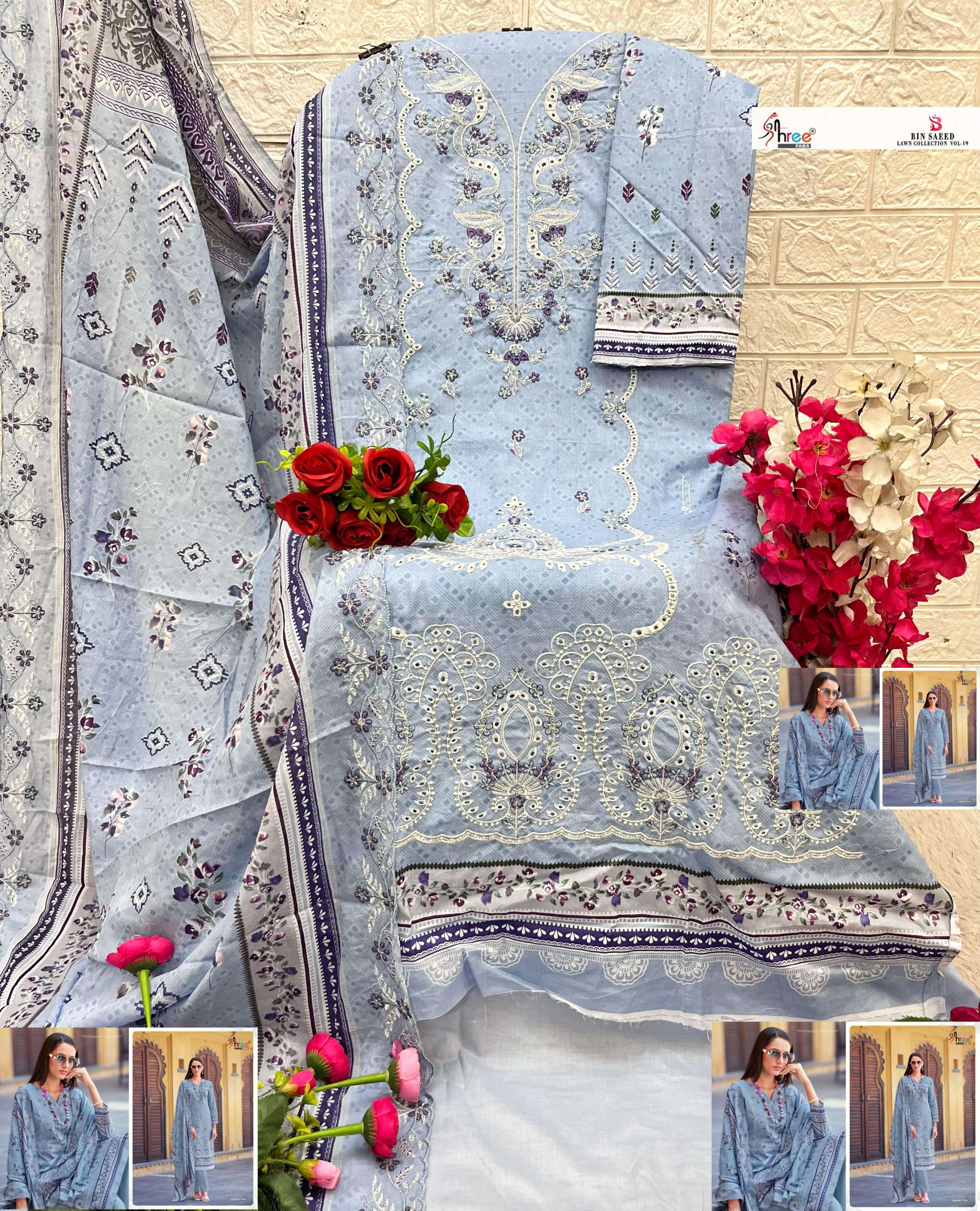 SHREE FABS BIN SAEED LAWN COLLECTION  VOL 19
