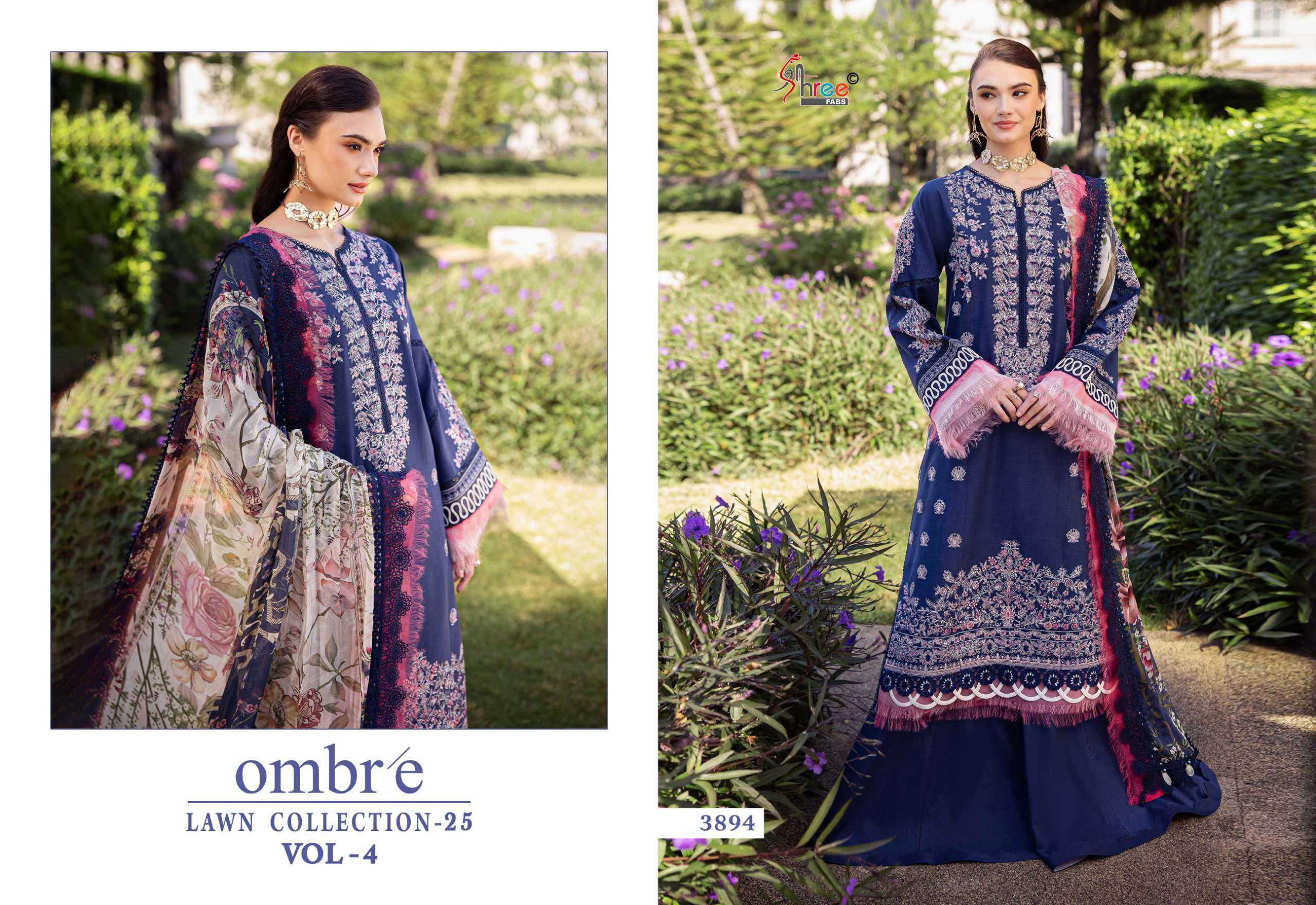 SHREE FABS OMBRE LAWN COLLECTION 25 VOL 4