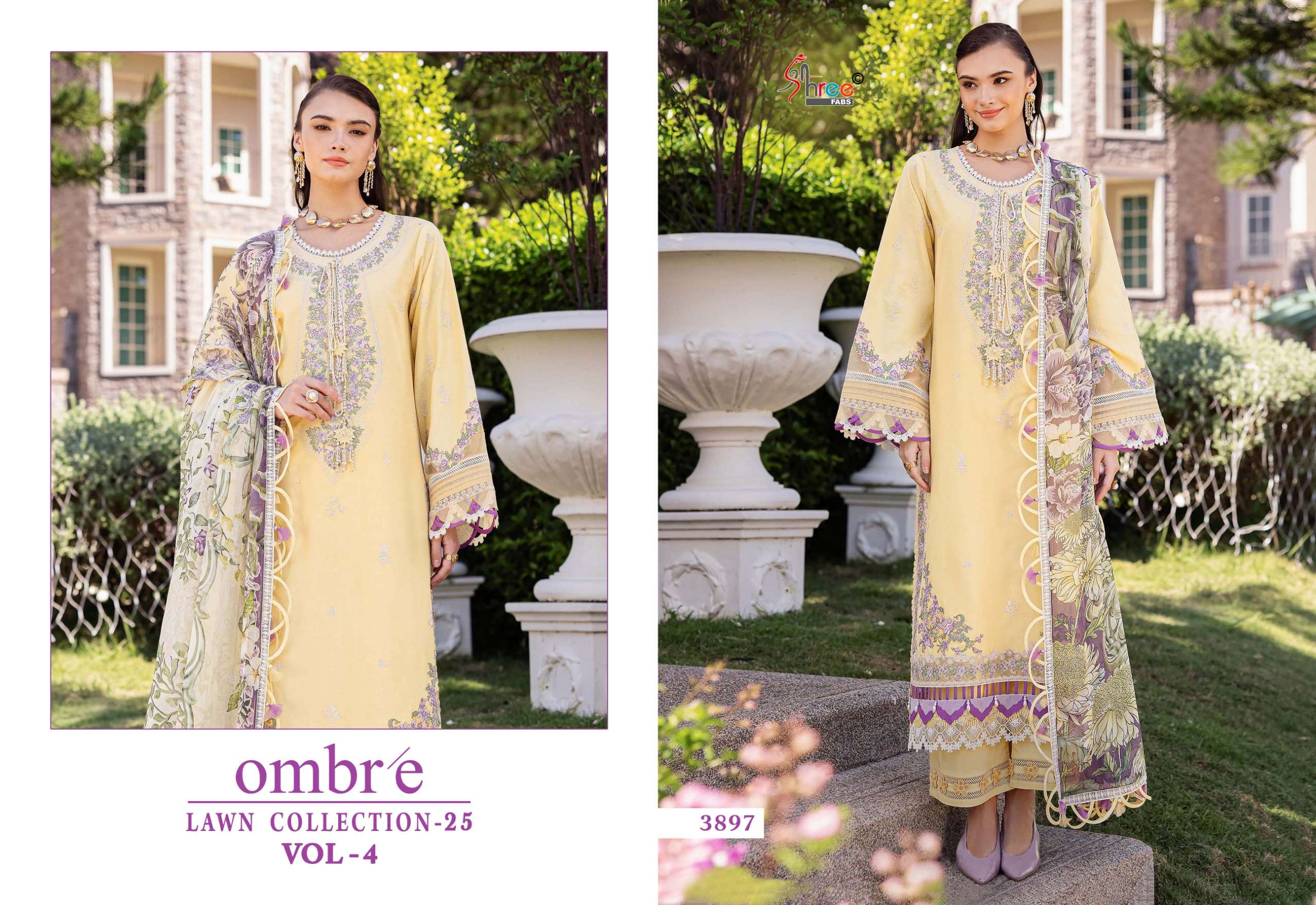 SHREE FABS OMBRE LAWN COLLECTION 25 VOL 4