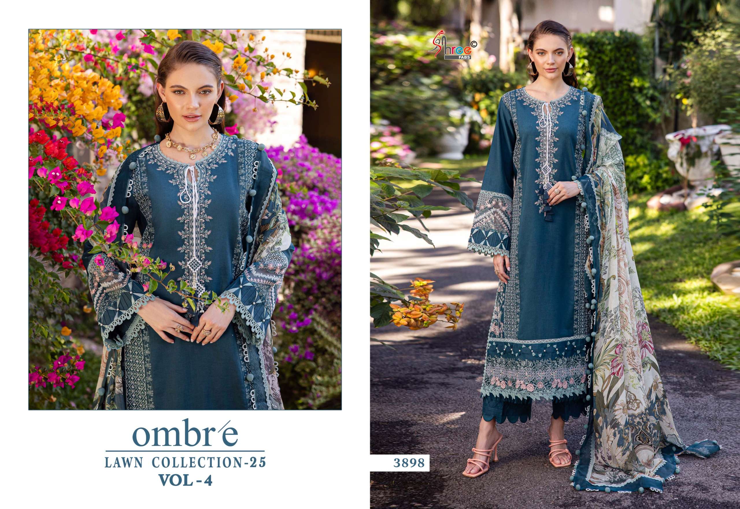 SHREE FABS OMBRE LAWN COLLECTION 25 VOL 4